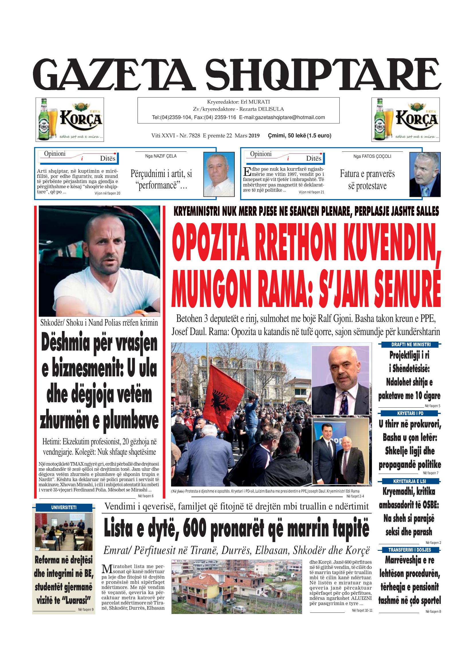 Gazeta Shqiptare 2019-03-22