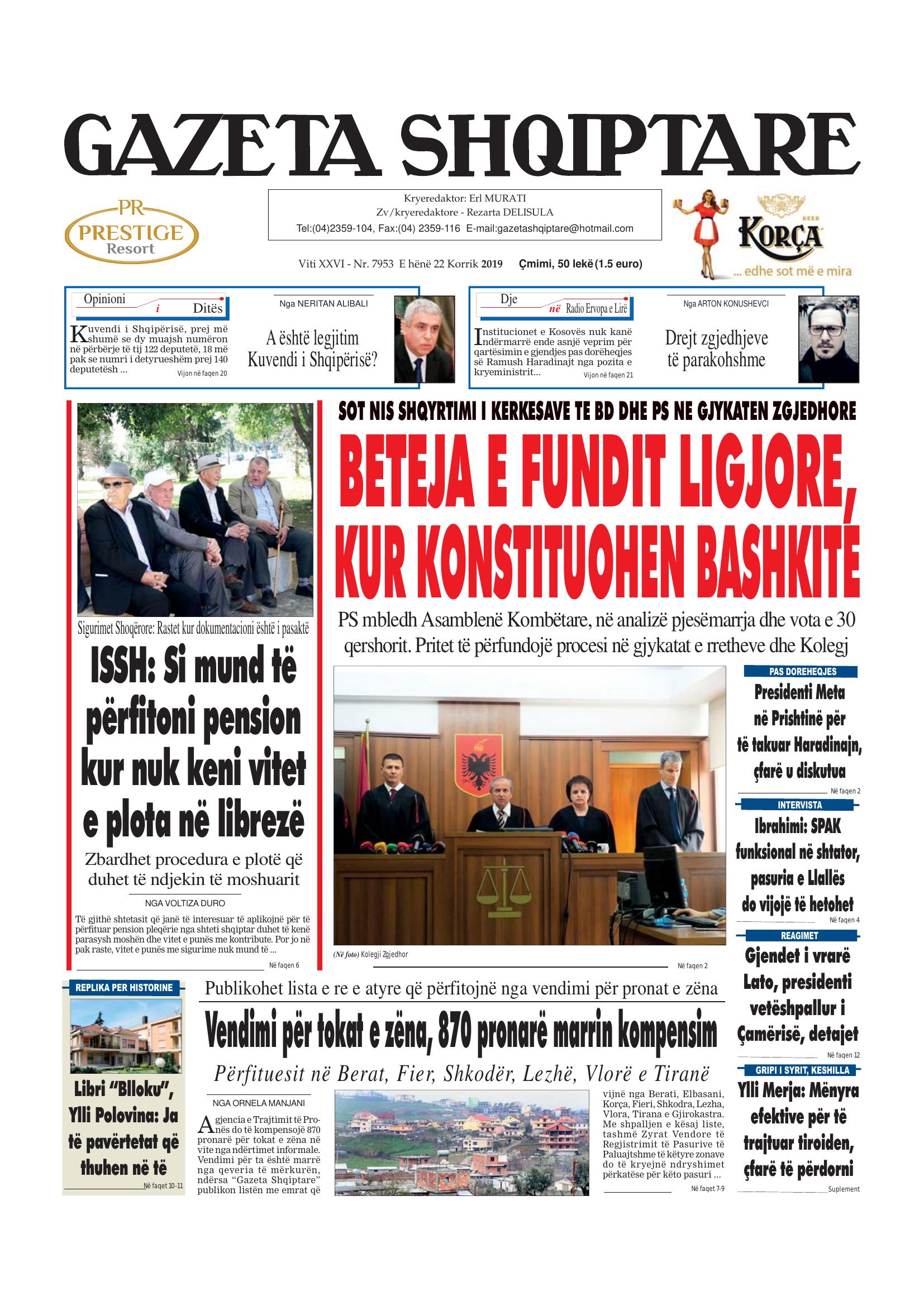 Gazeta Shqiptare 2019-07-22