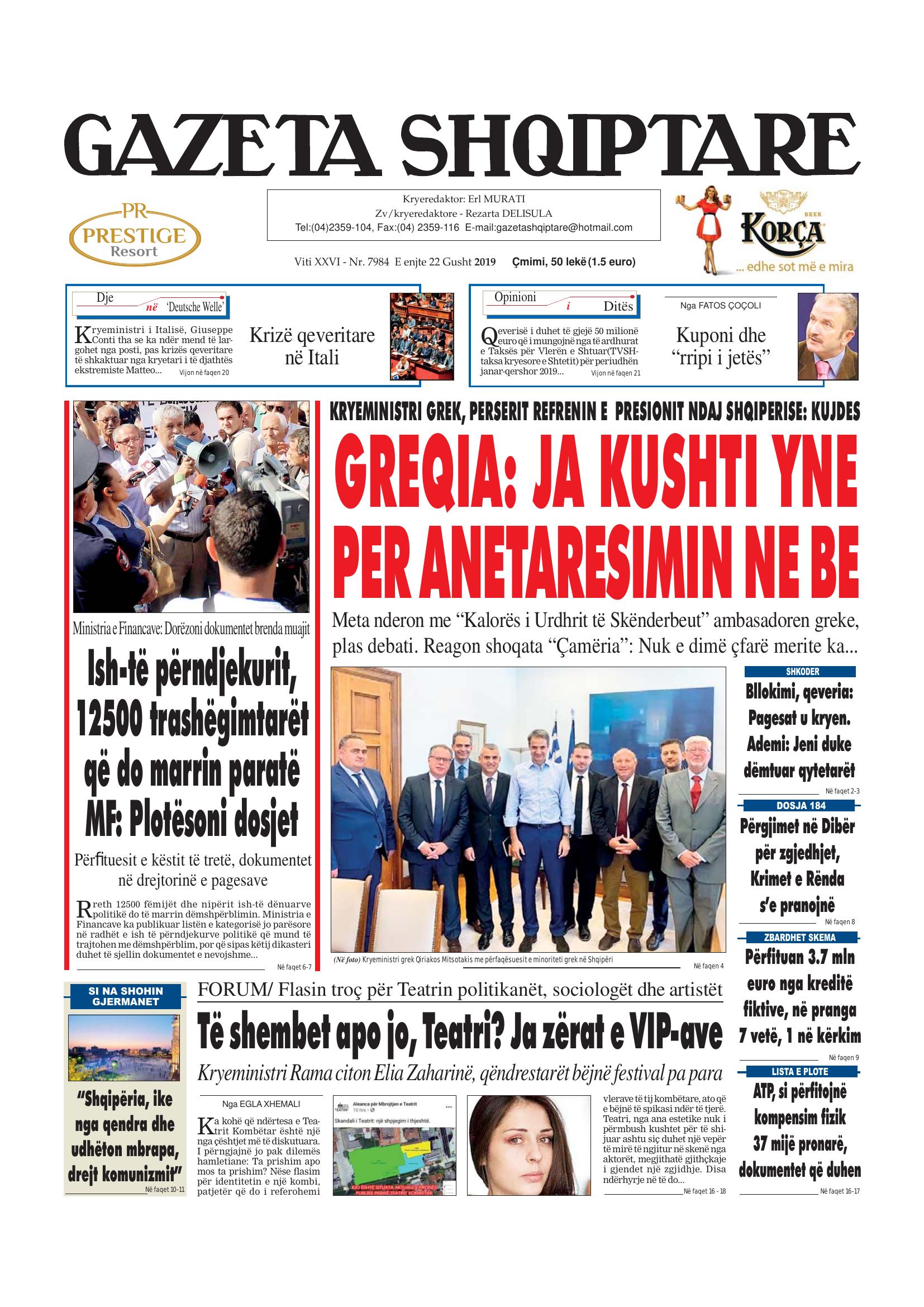 Gazeta Shqiptare 2019-08-22