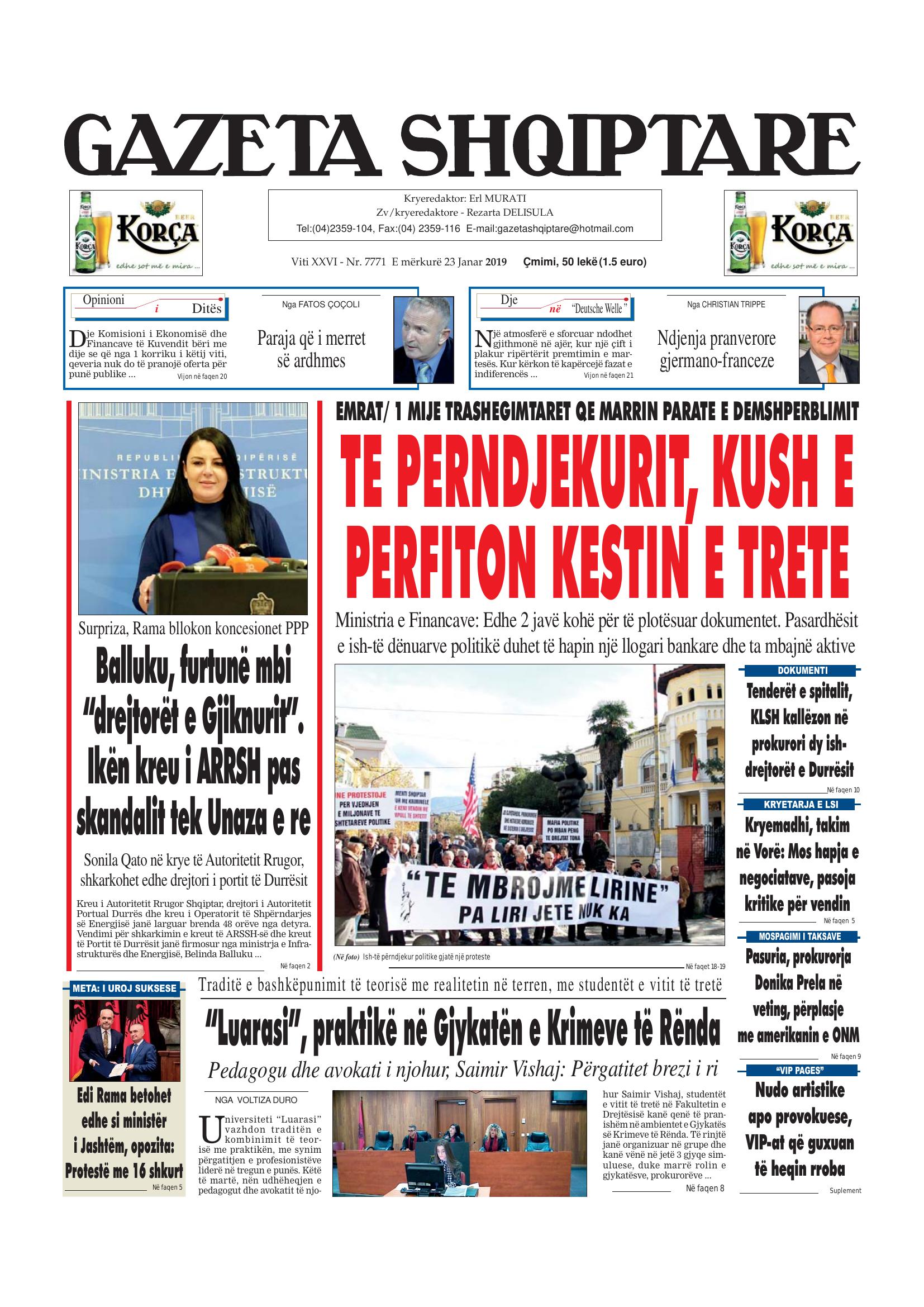Gazeta Shqiptare 2019-01-23