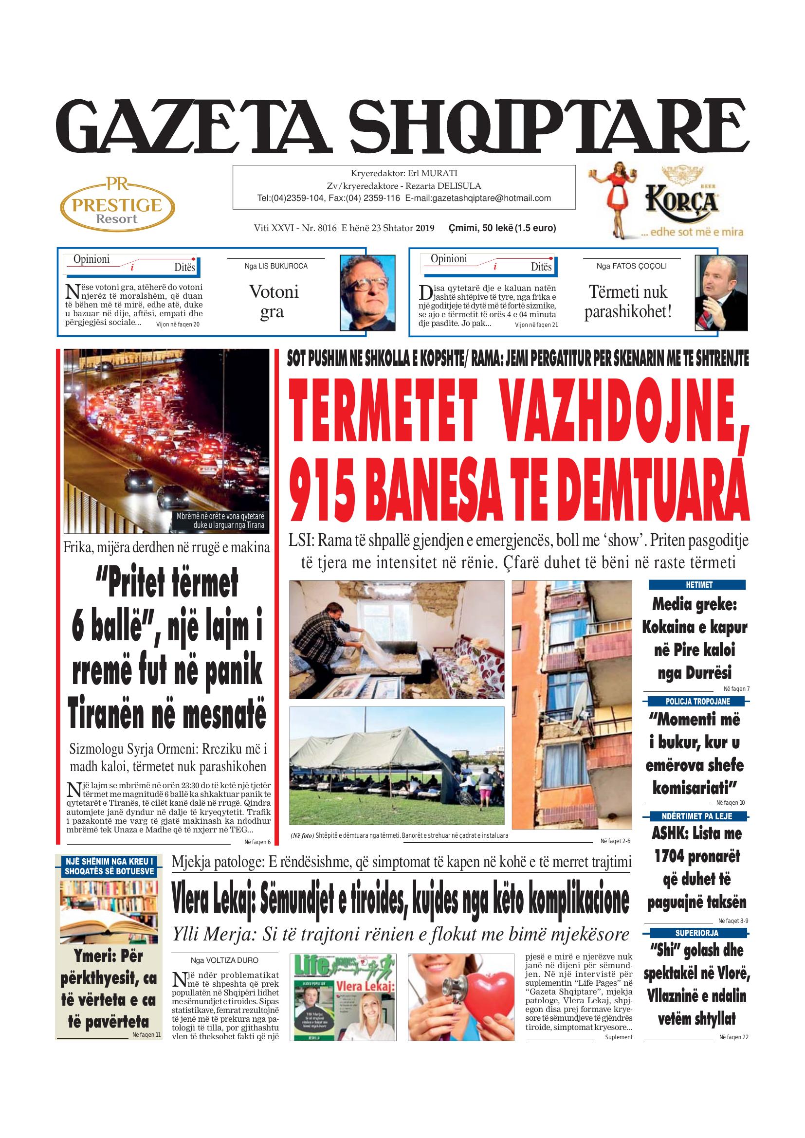 Gazeta Shqiptare 2019-09-23