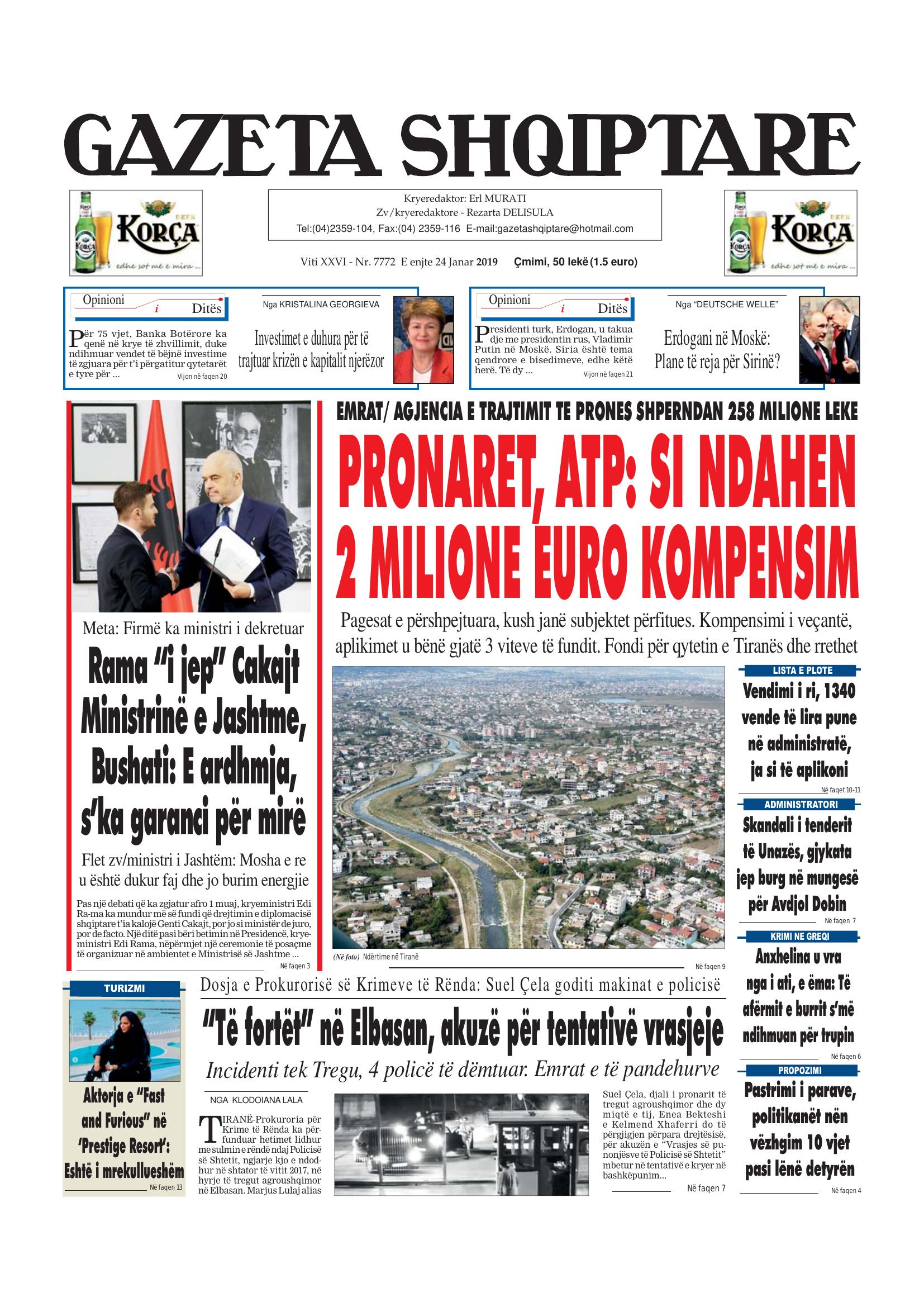 Gazeta Shqiptare 2019-01-24