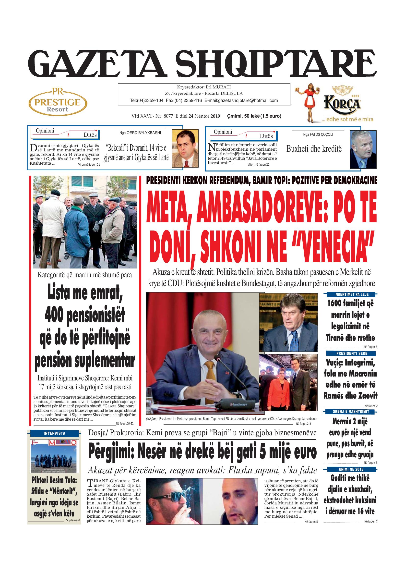 Gazeta Shqiptare 2019-11-24