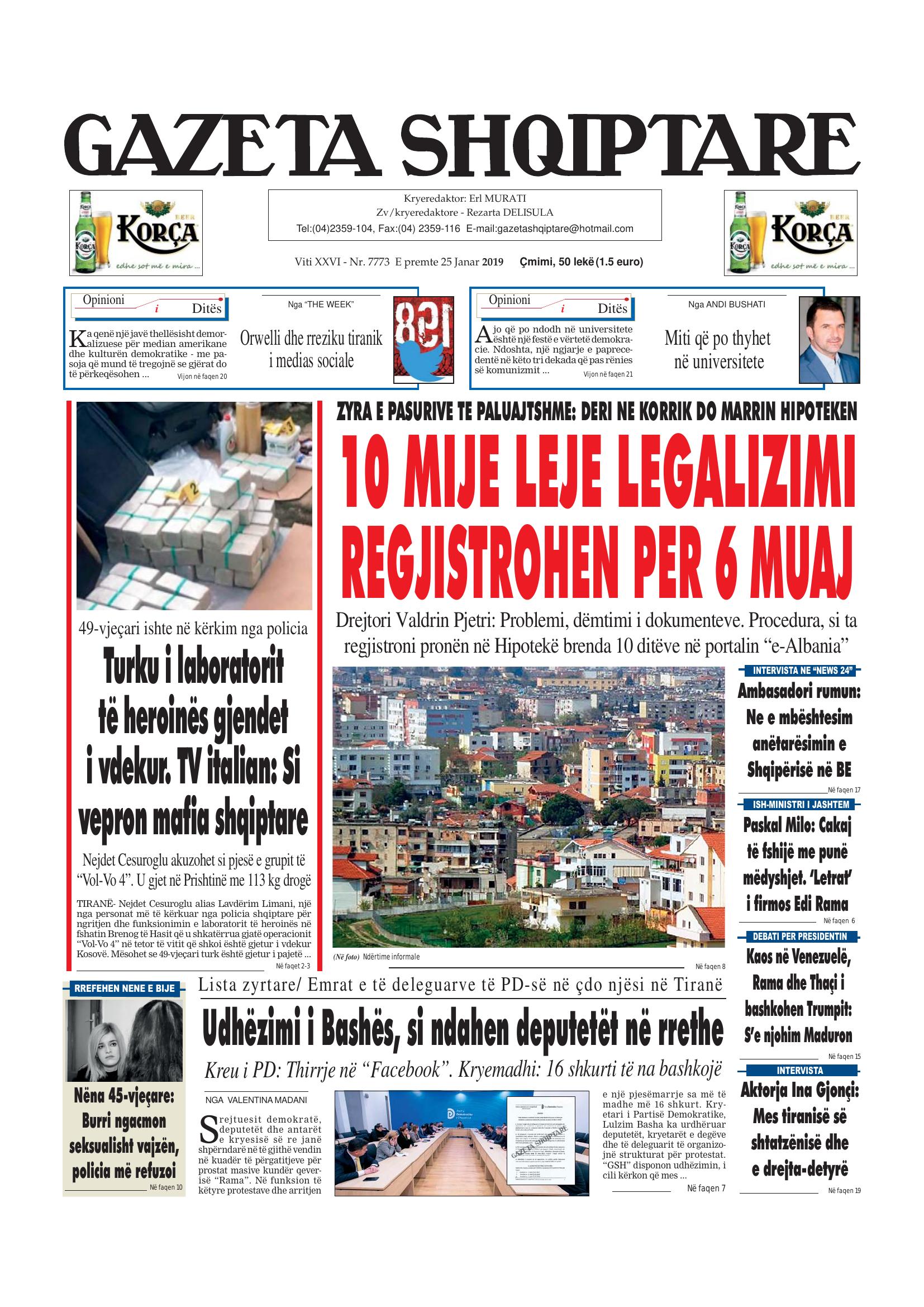 Gazeta Shqiptare 2019-01-25