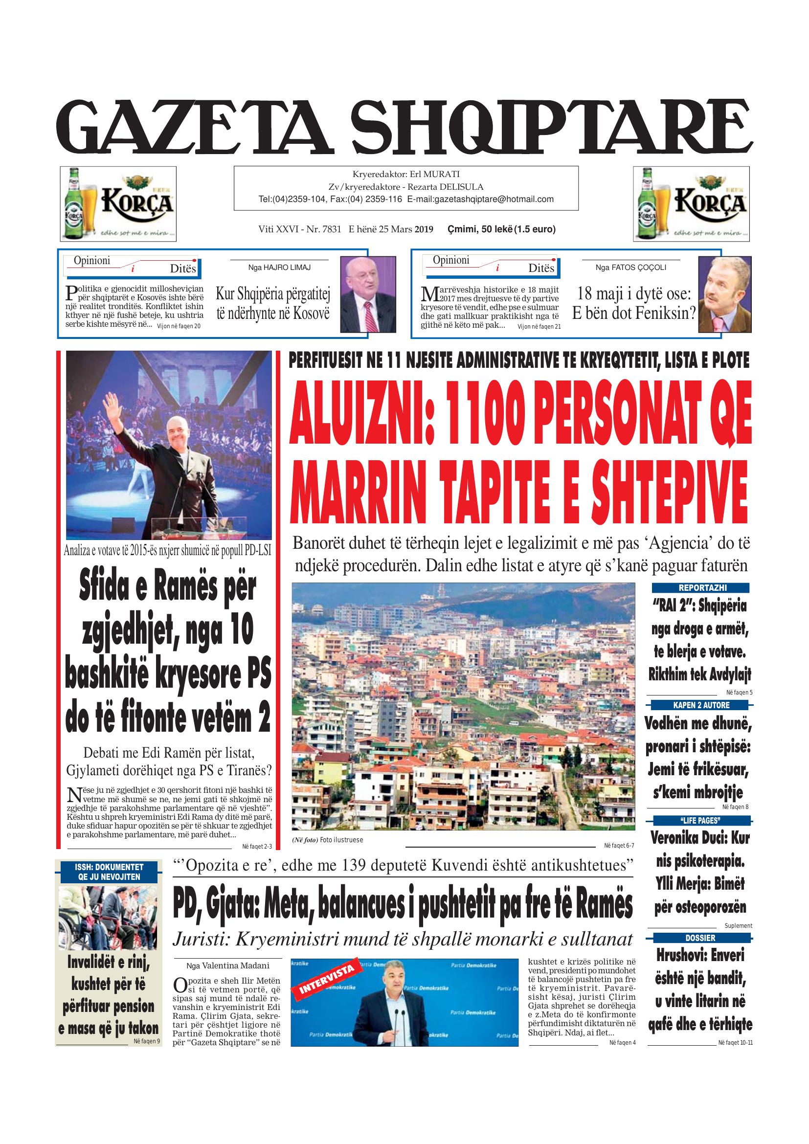 Gazeta Shqiptare 2019-03-25