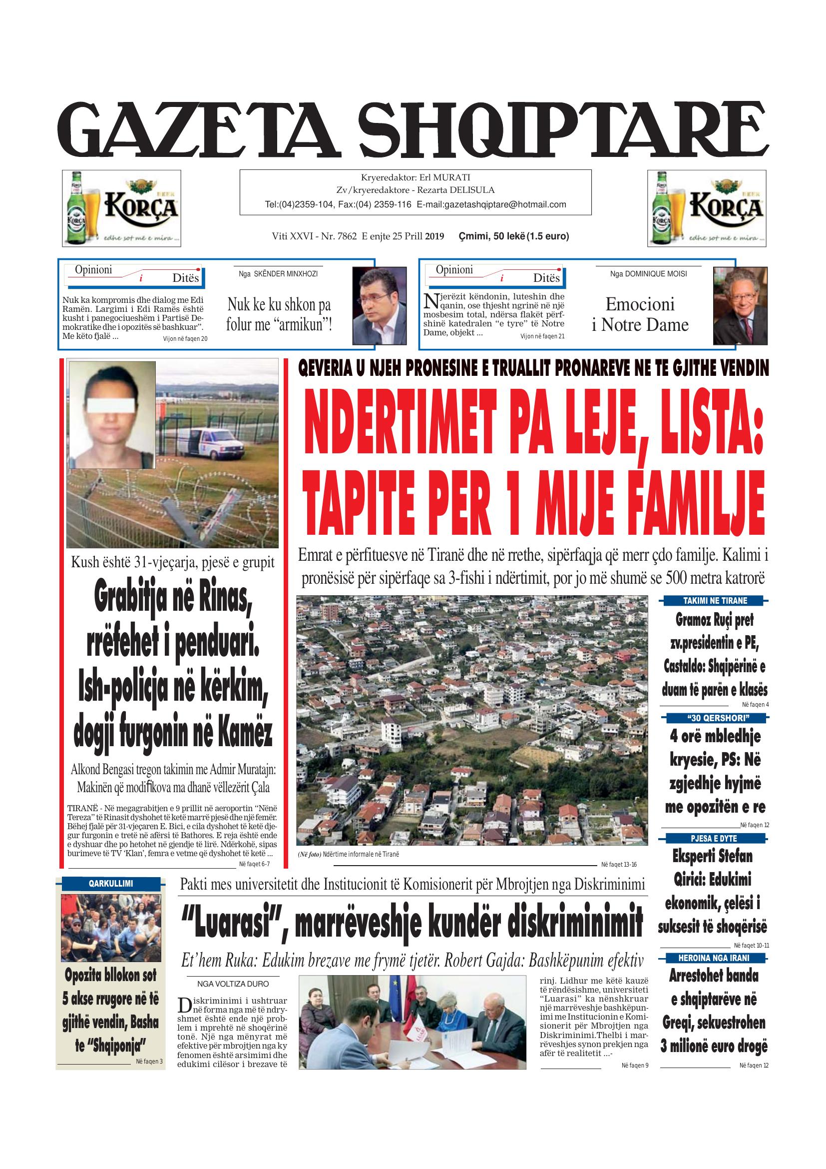 Gazeta Shqiptare 2019-04-25