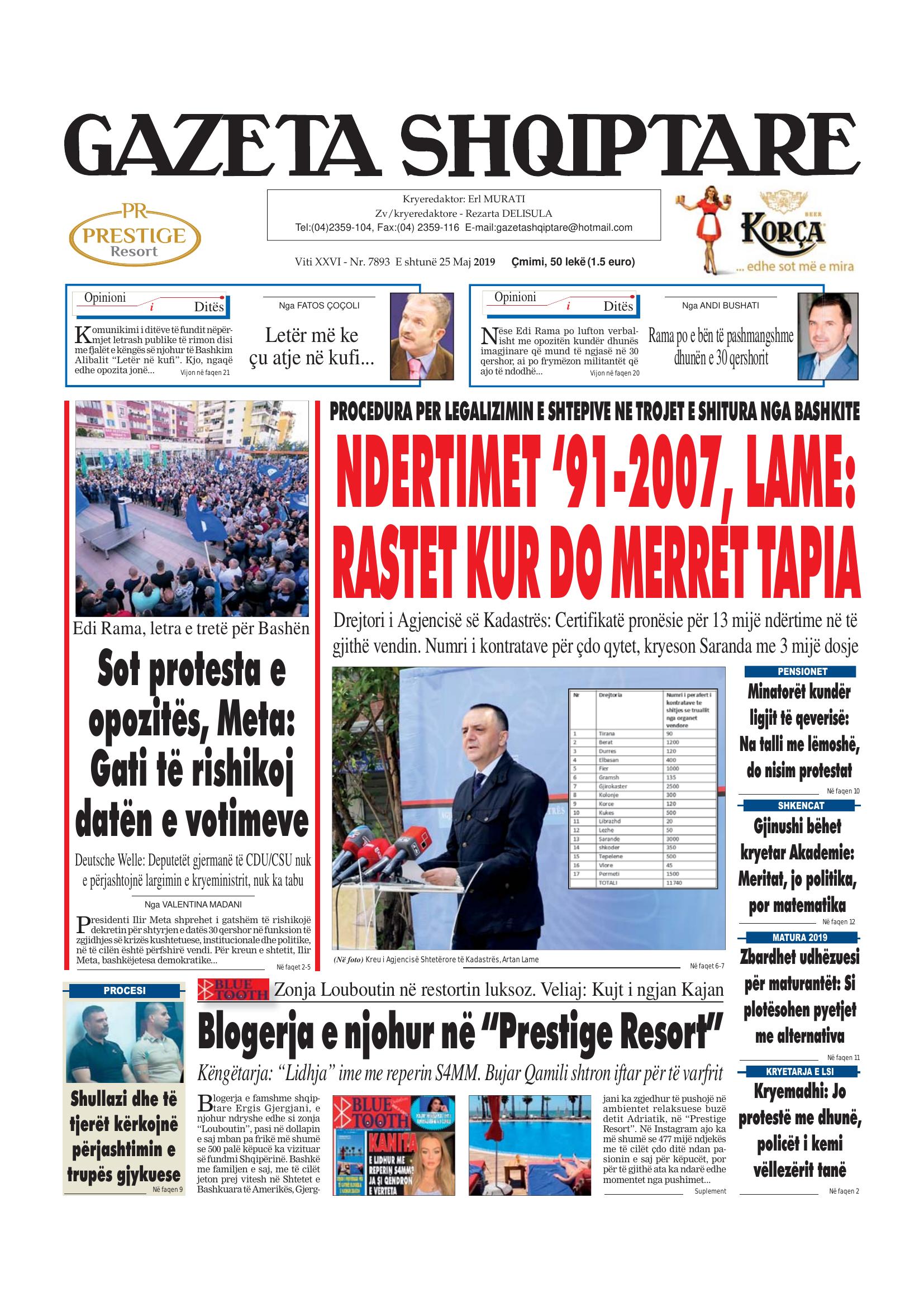 Gazeta Shqiptare 2019-05-25