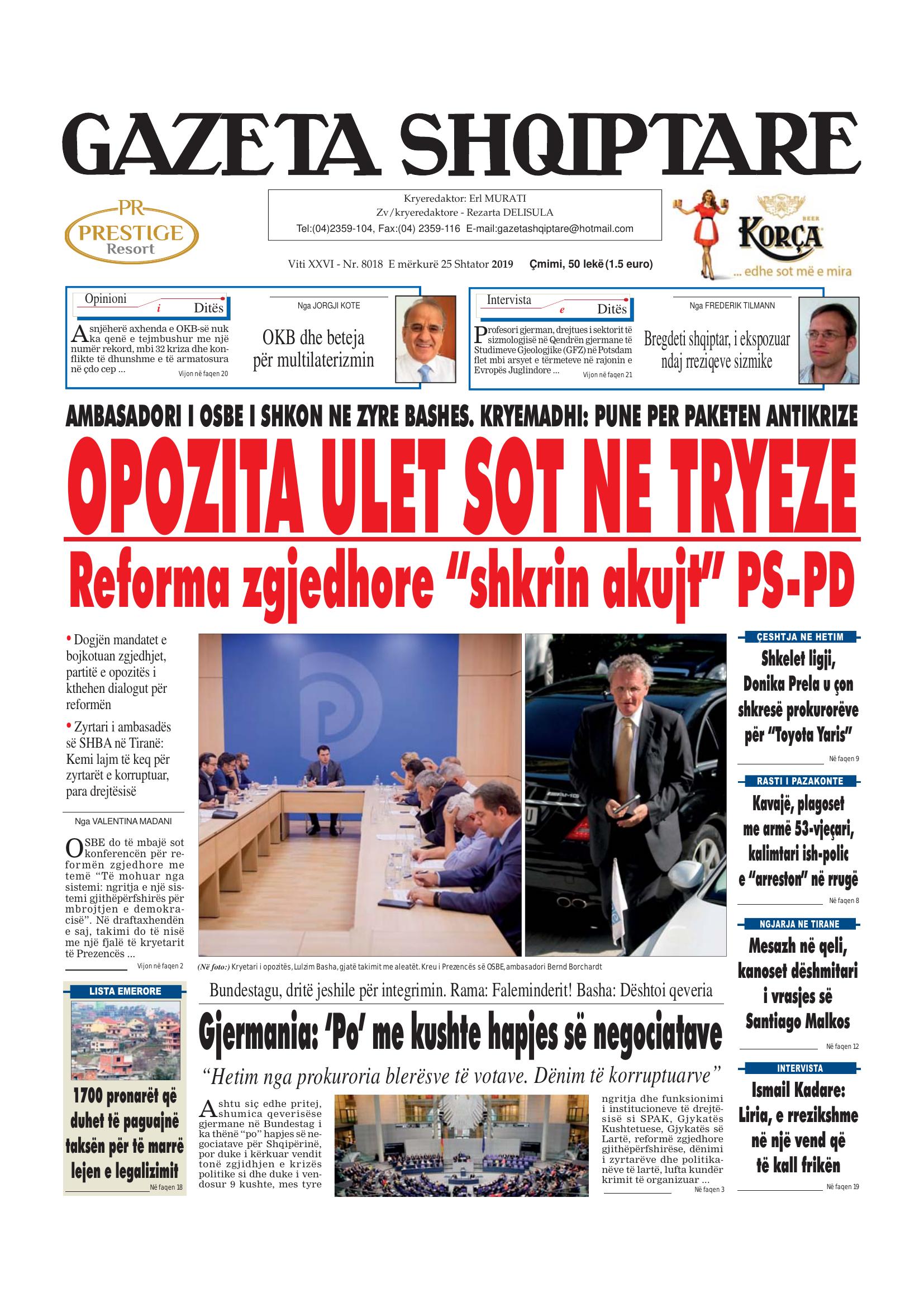Gazeta Shqiptare 2019-09-25