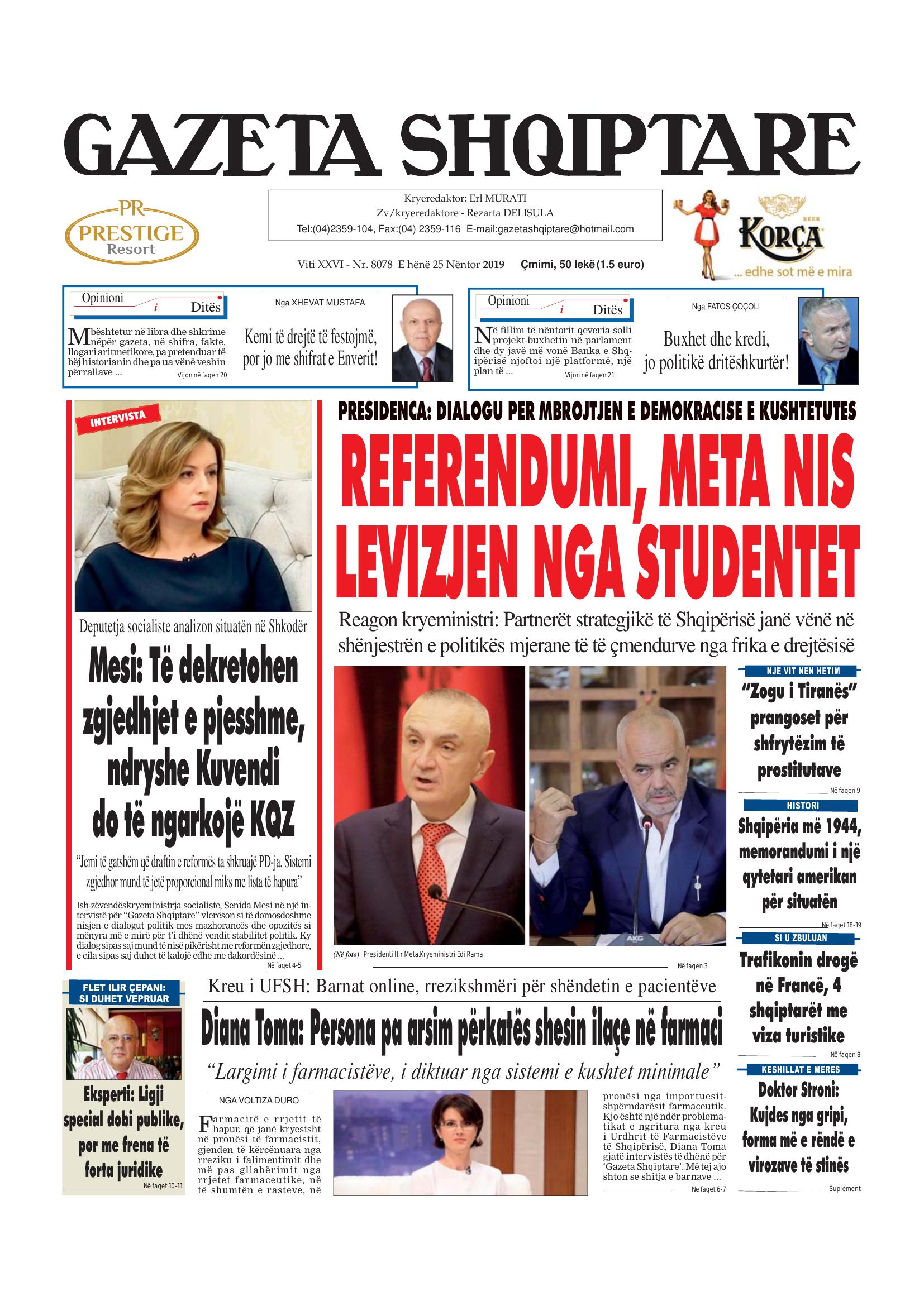 Gazeta Shqiptare 2019-11-25