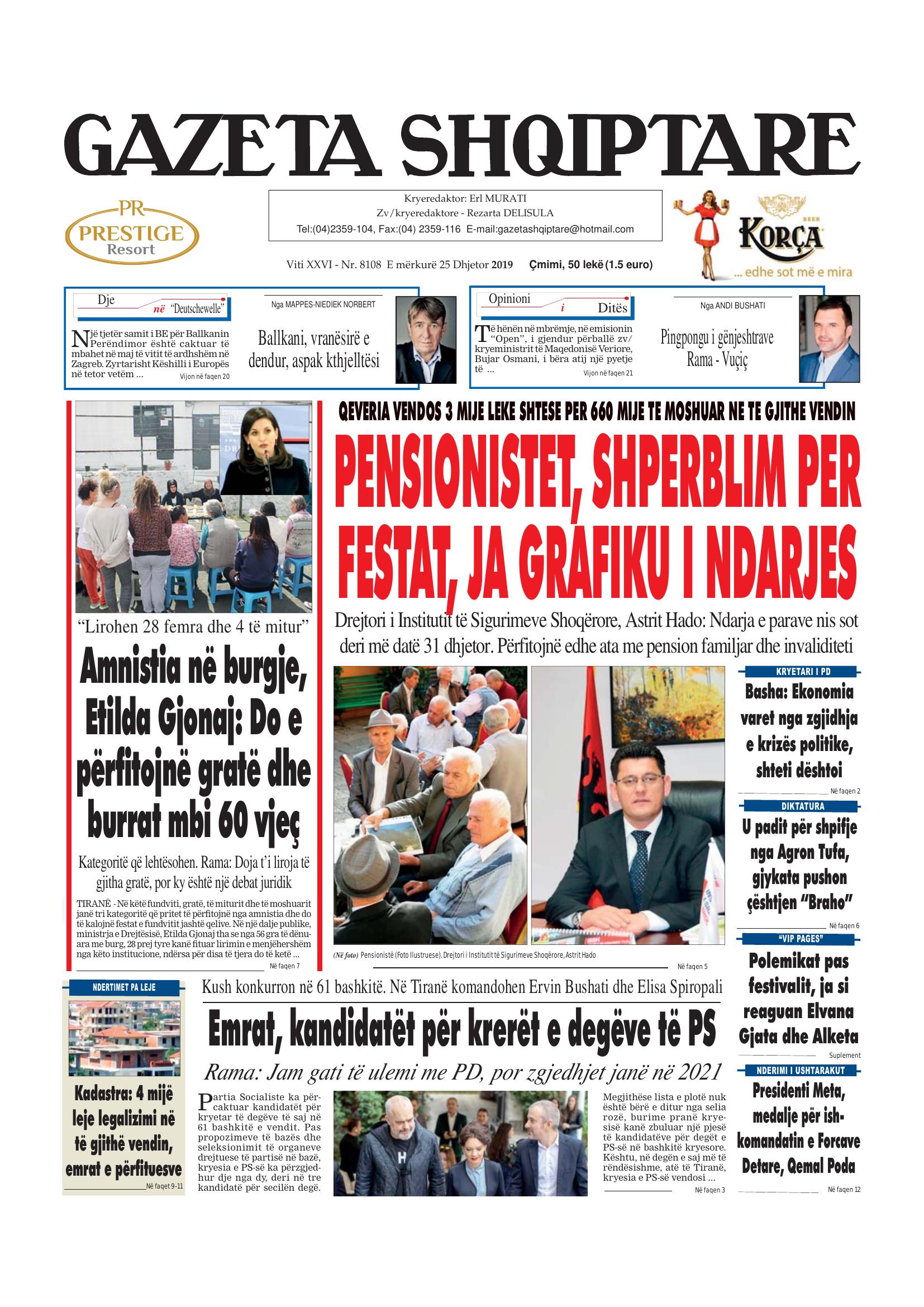 Gazeta Shqiptare 2019-12-25