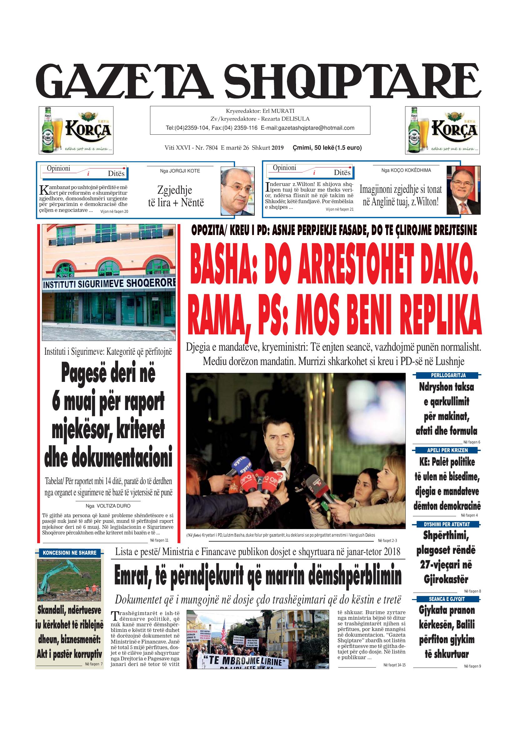 Gazeta Shqiptare 2019-02-26