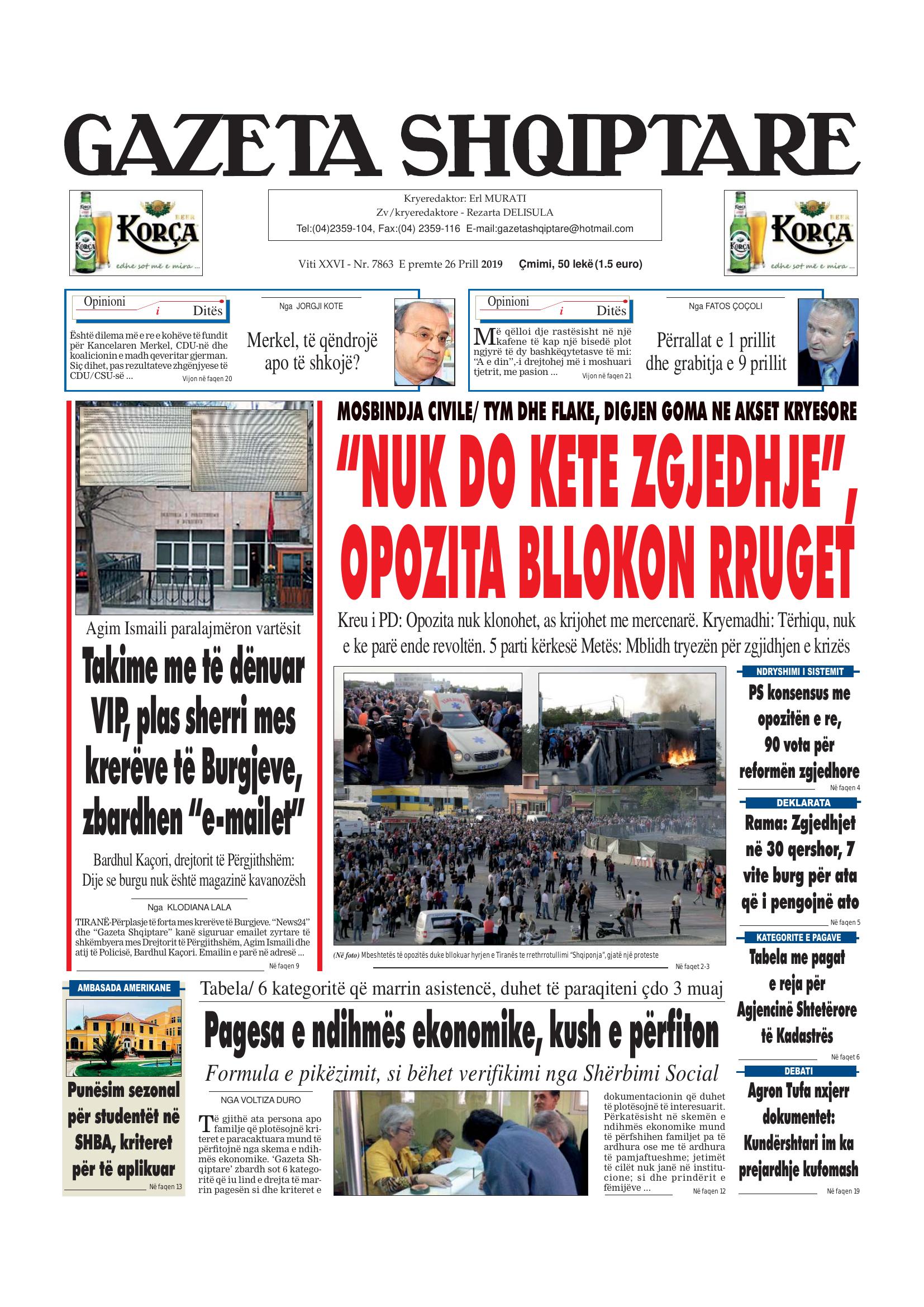 Gazeta Shqiptare 2019-04-26