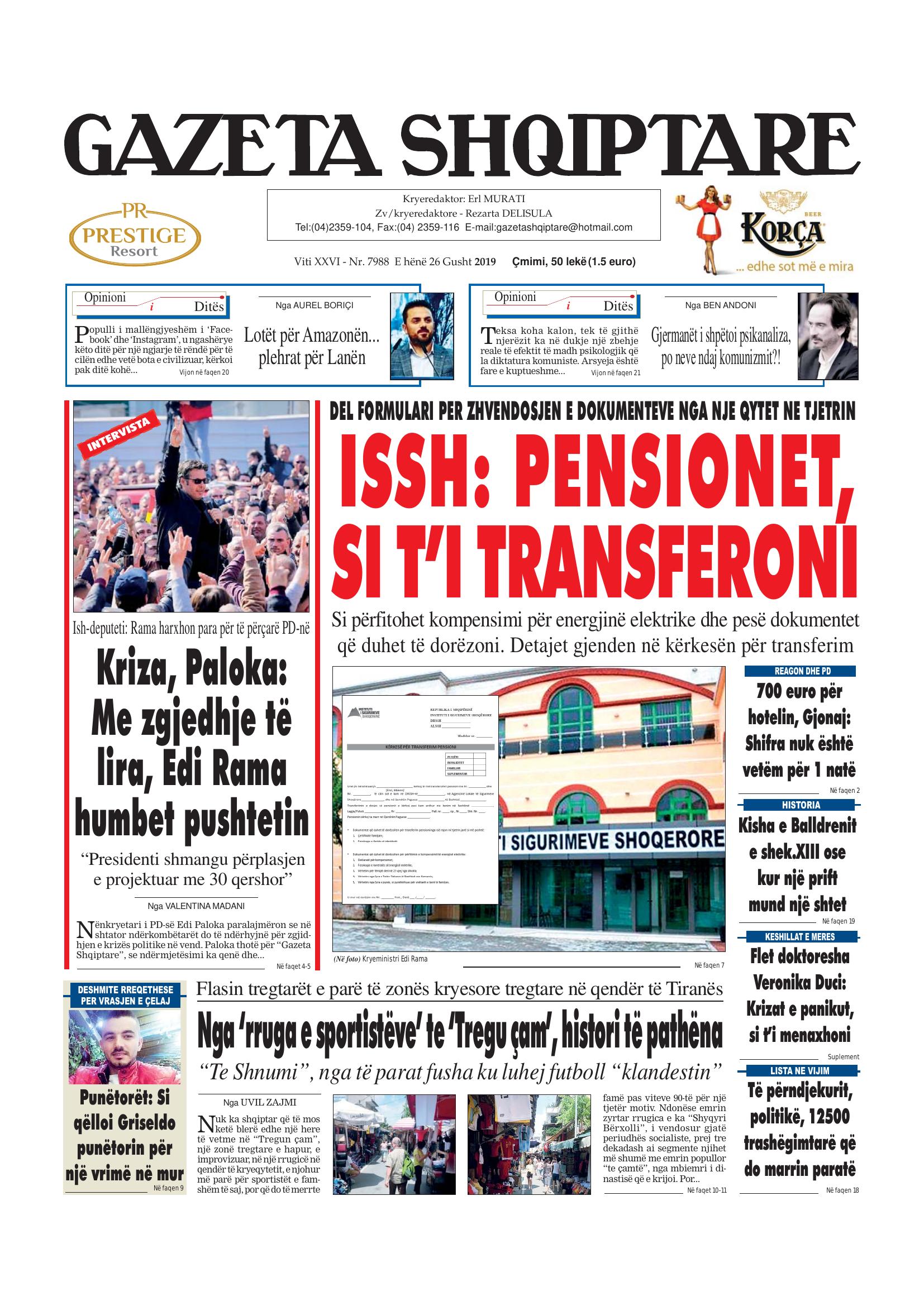 Gazeta Shqiptare 2019-08-26