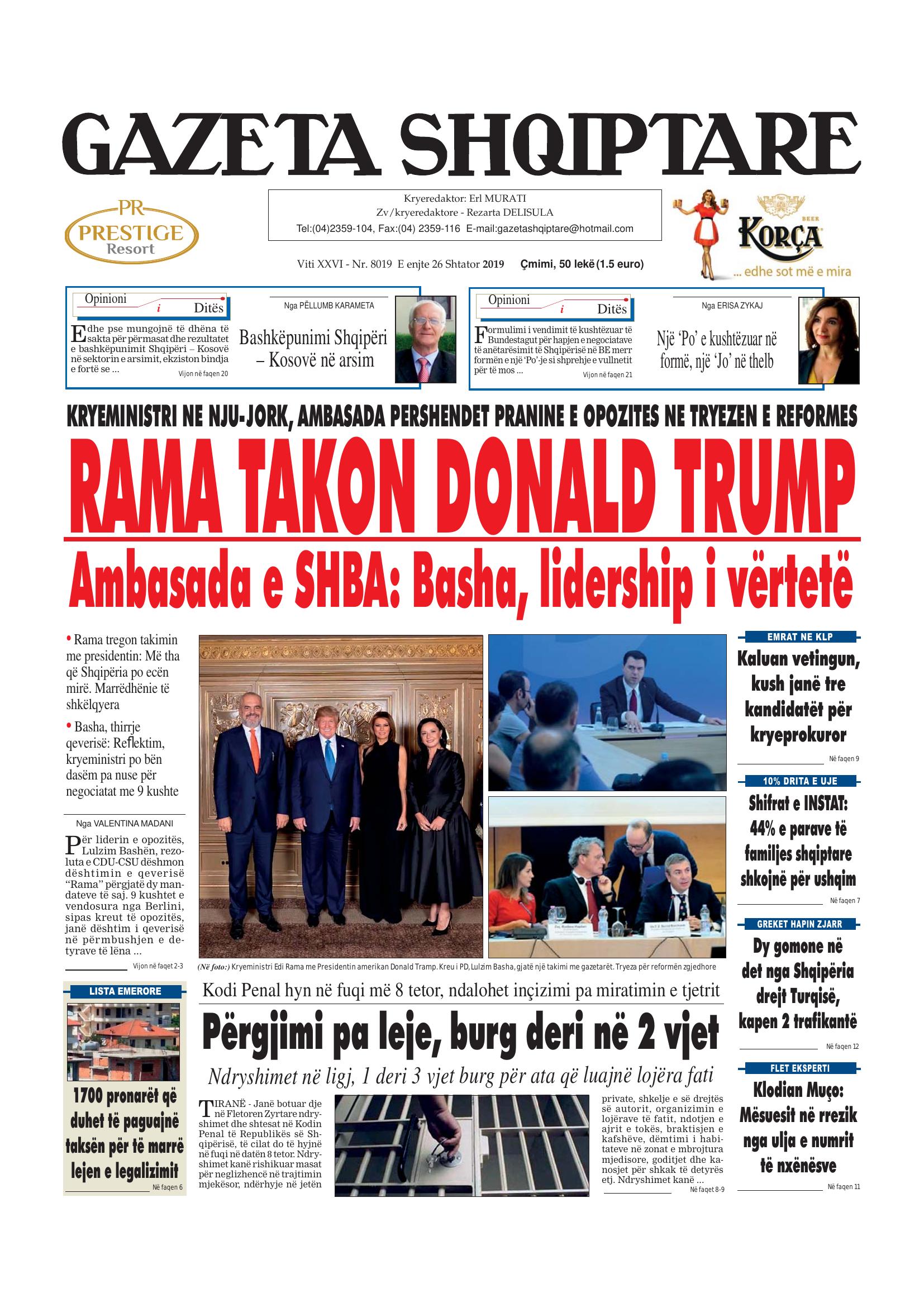 Gazeta Shqiptare 2019-09-26