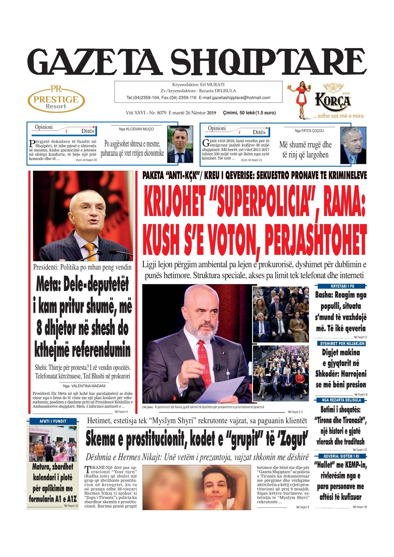 Gazeta Shqiptare 2019-11-26