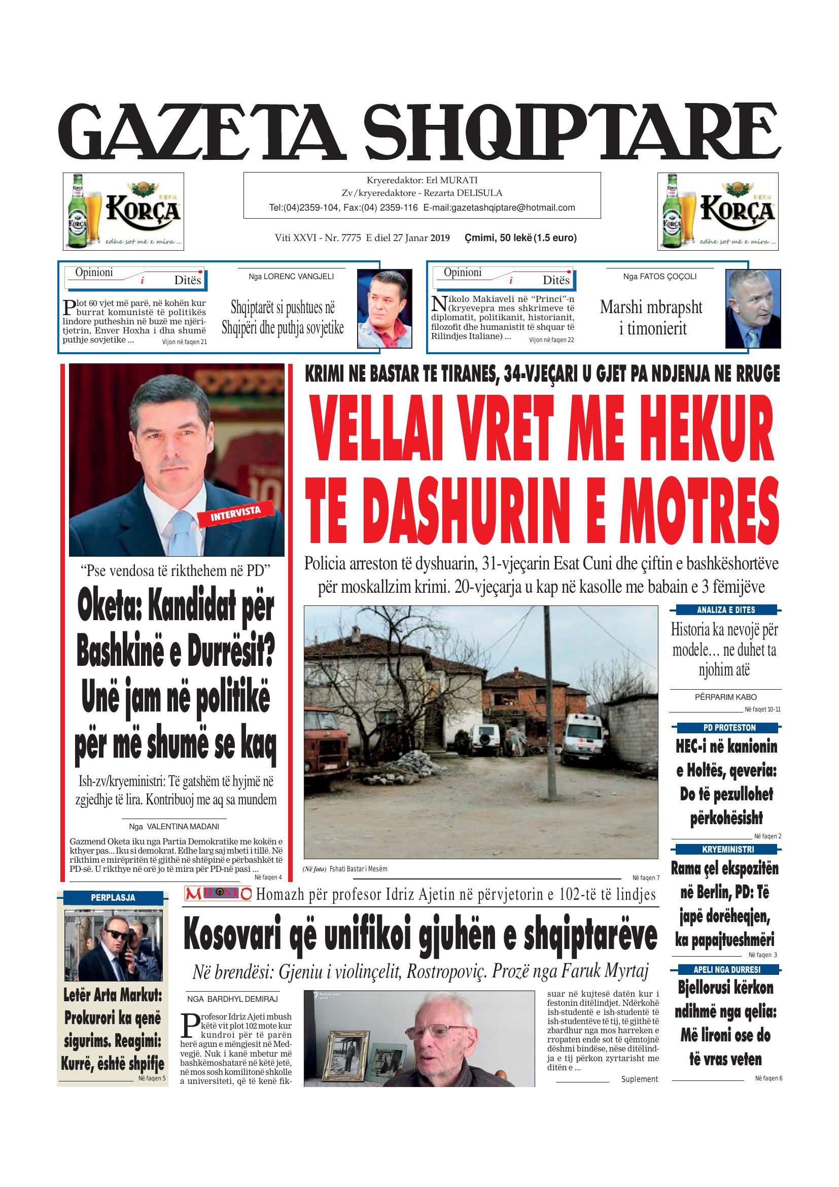 Gazeta Shqiptare 2019-01-27