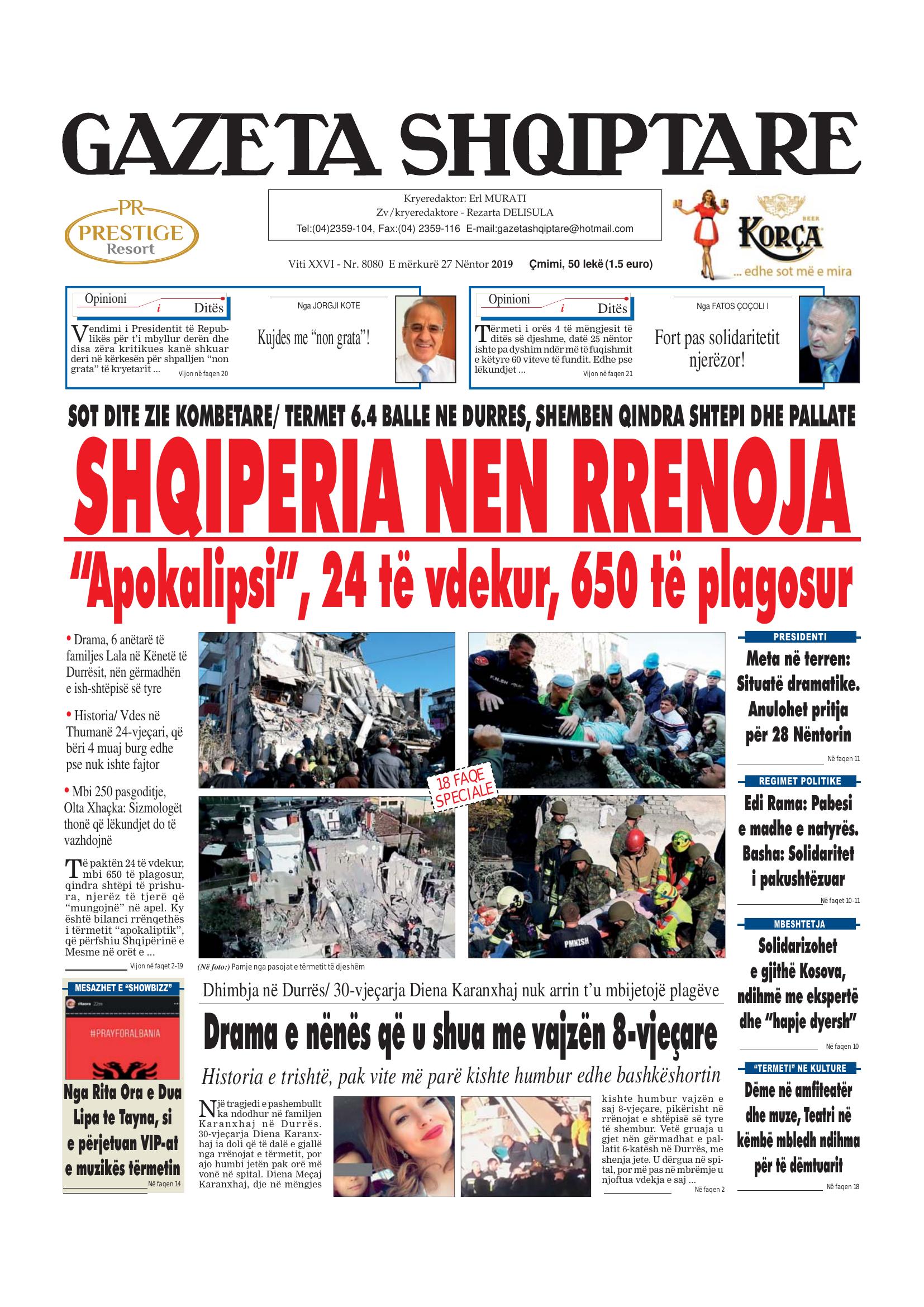 Gazeta Shqiptare 2019-11-27