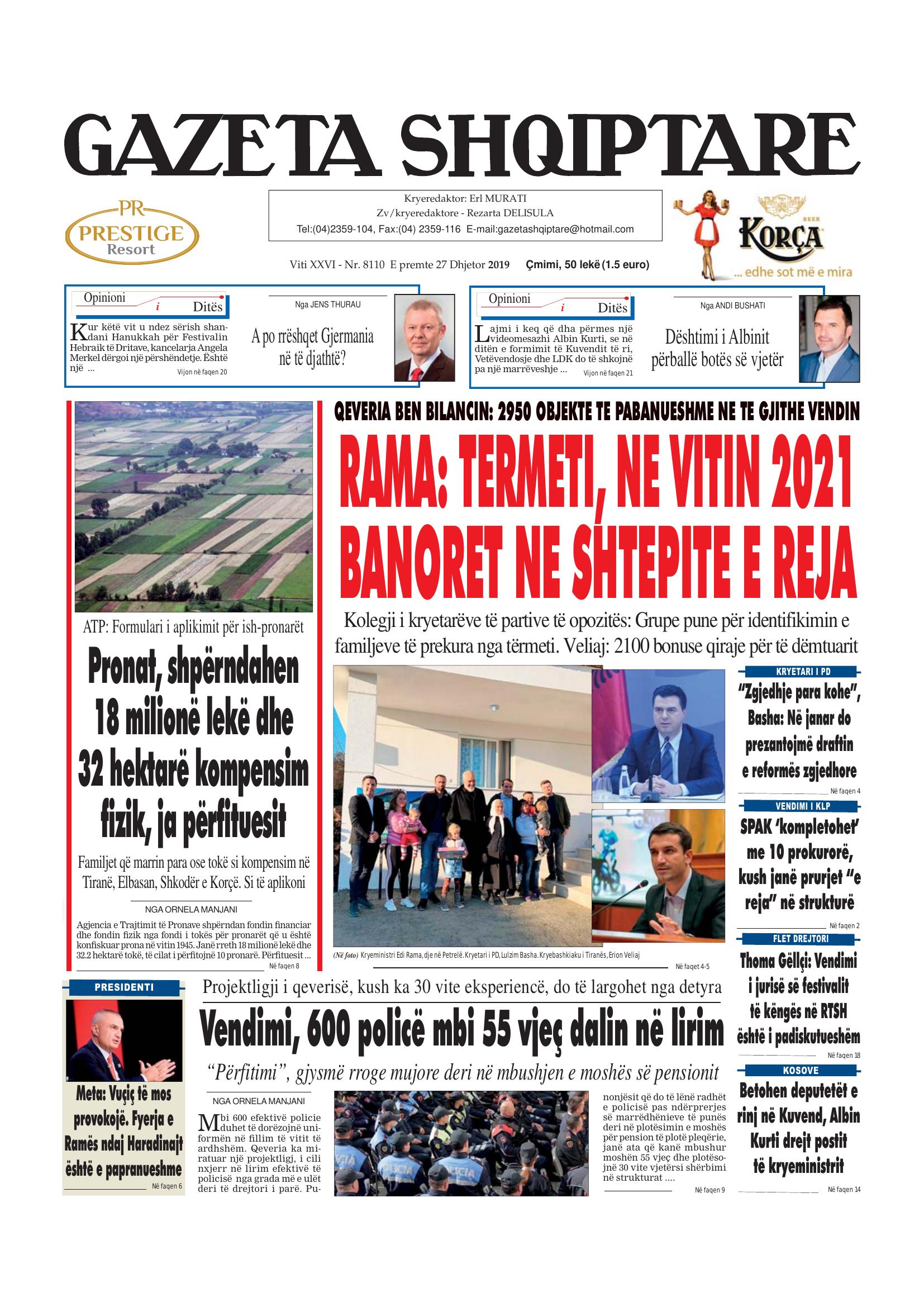 Gazeta Shqiptare 2019-12-27