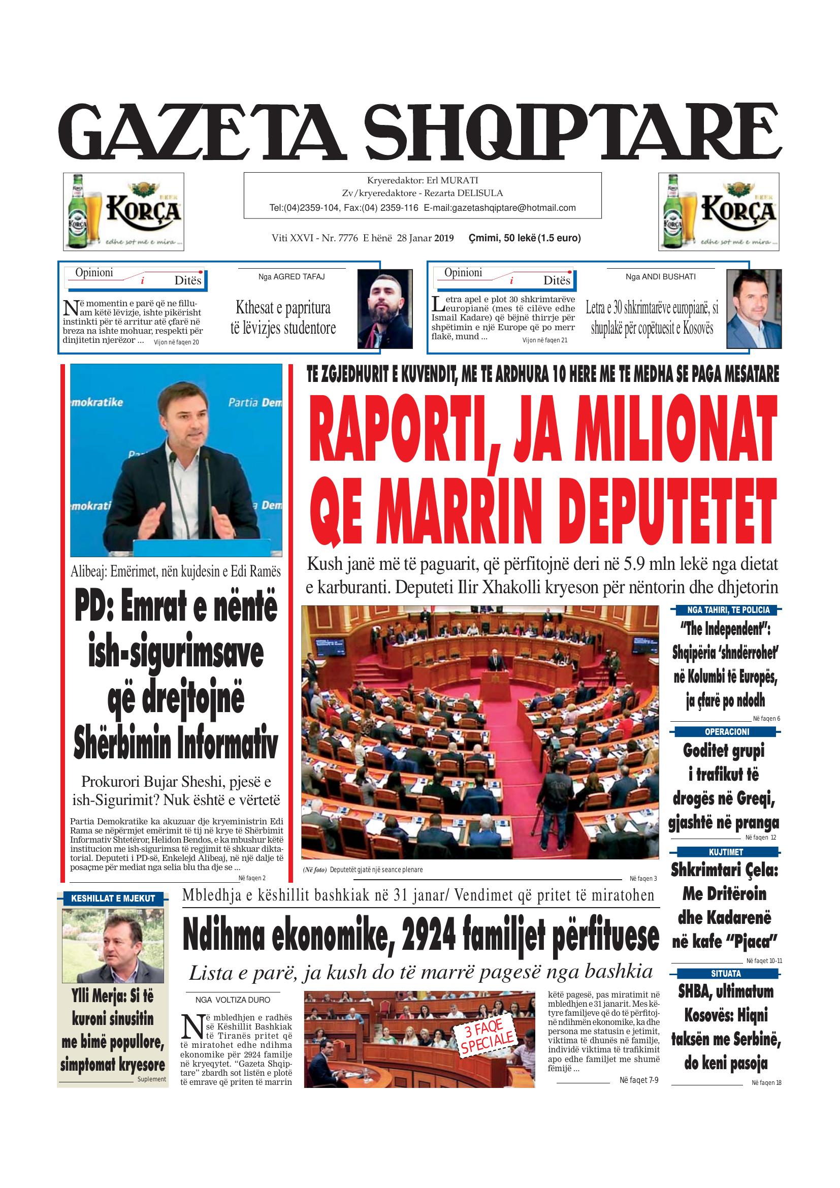 Gazeta Shqiptare 2019-01-28