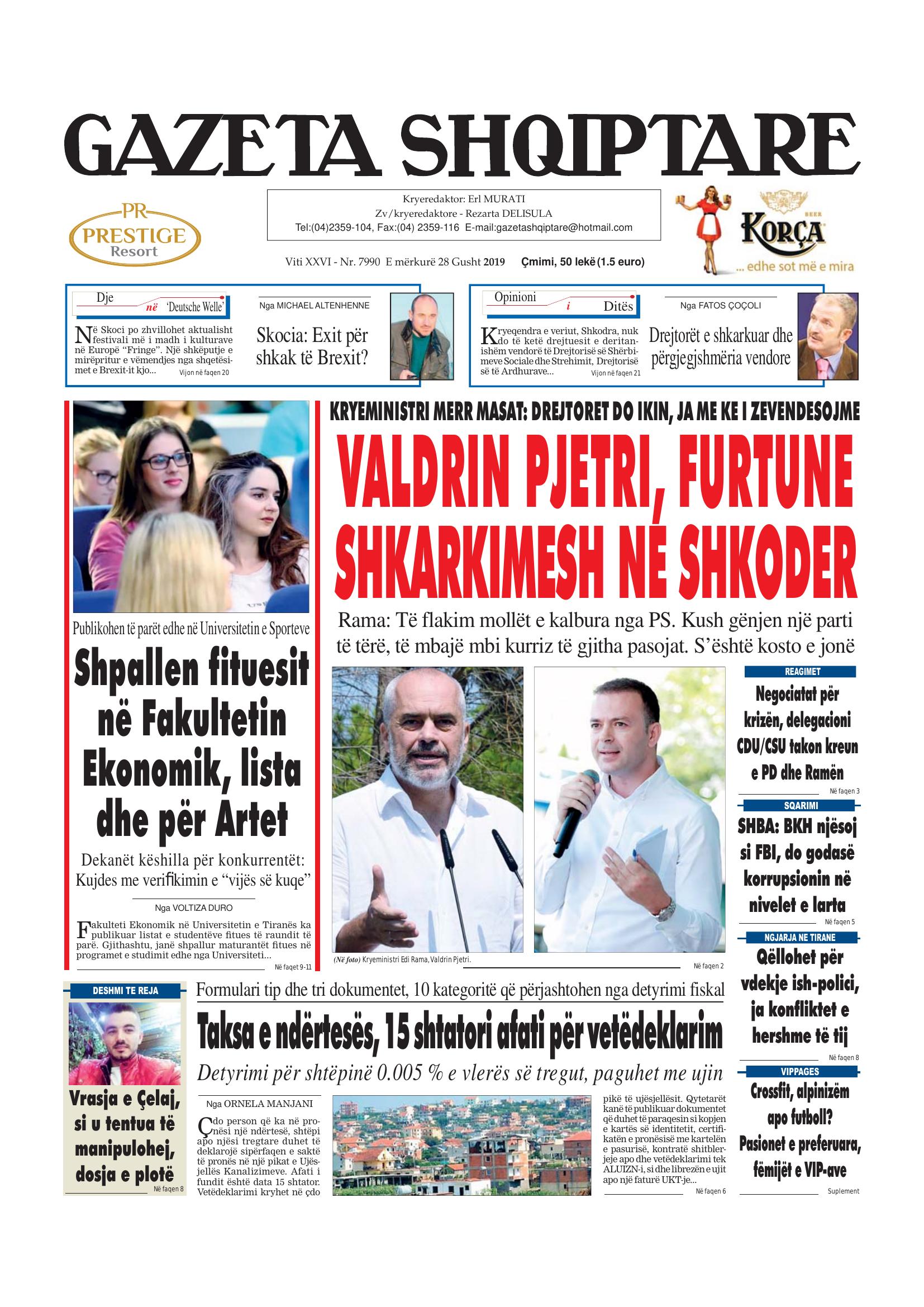 Gazeta Shqiptare 2019-08-28