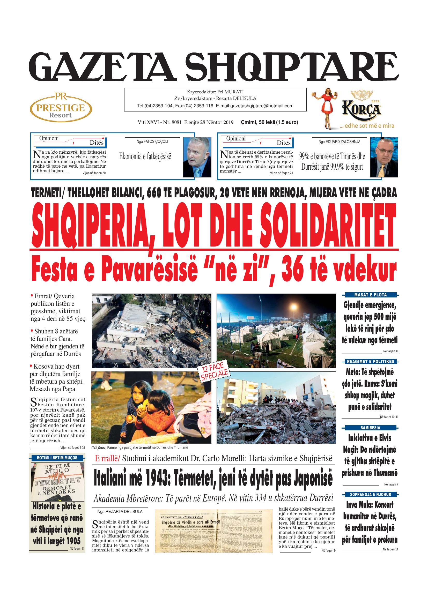 Gazeta Shqiptare 2019-11-28
