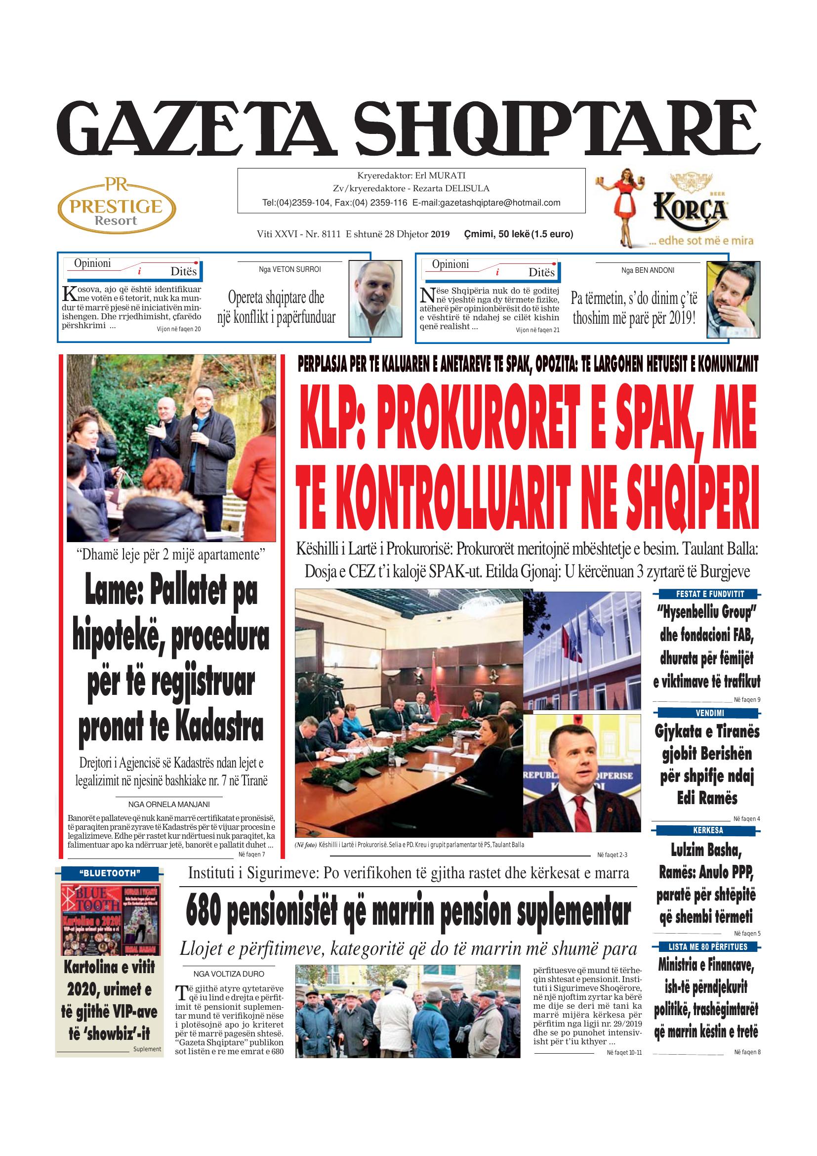 Gazeta Shqiptare 2019-12-28