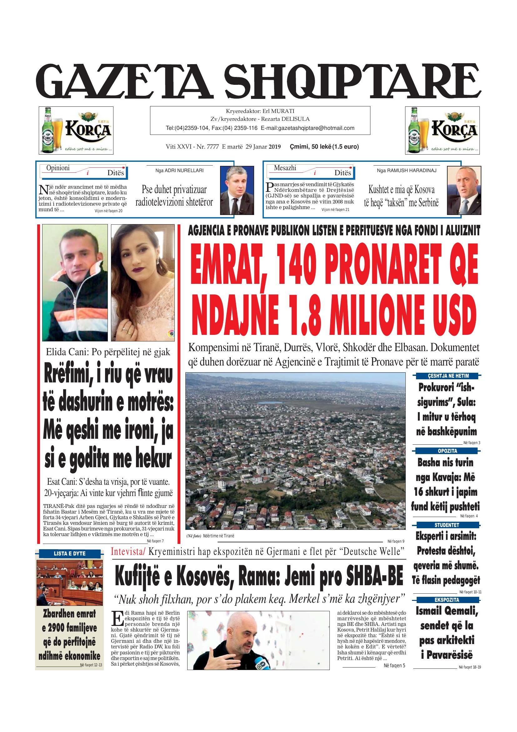 Gazeta Shqiptare 2019-01-29