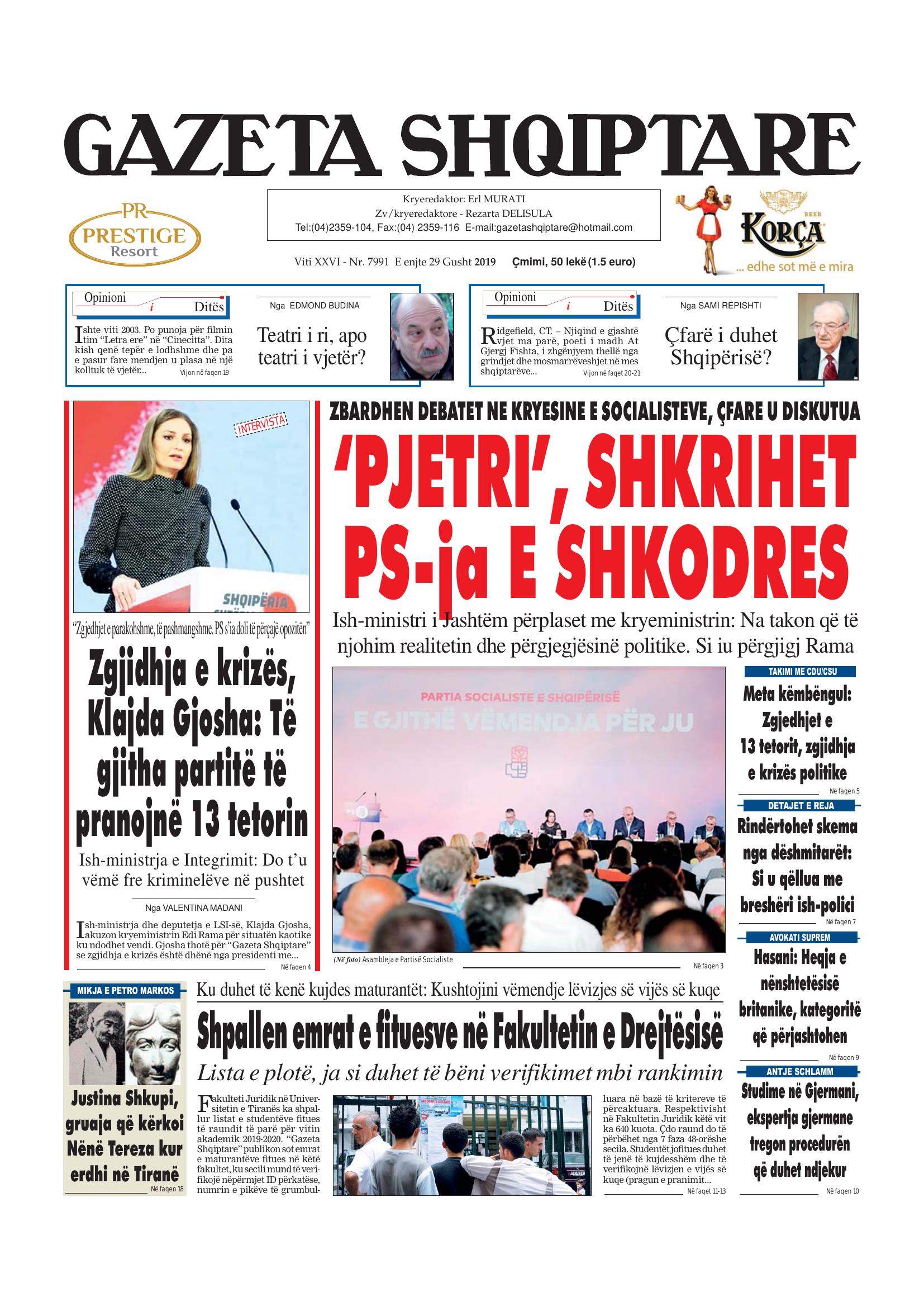 Gazeta Shqiptare 2019-08-29