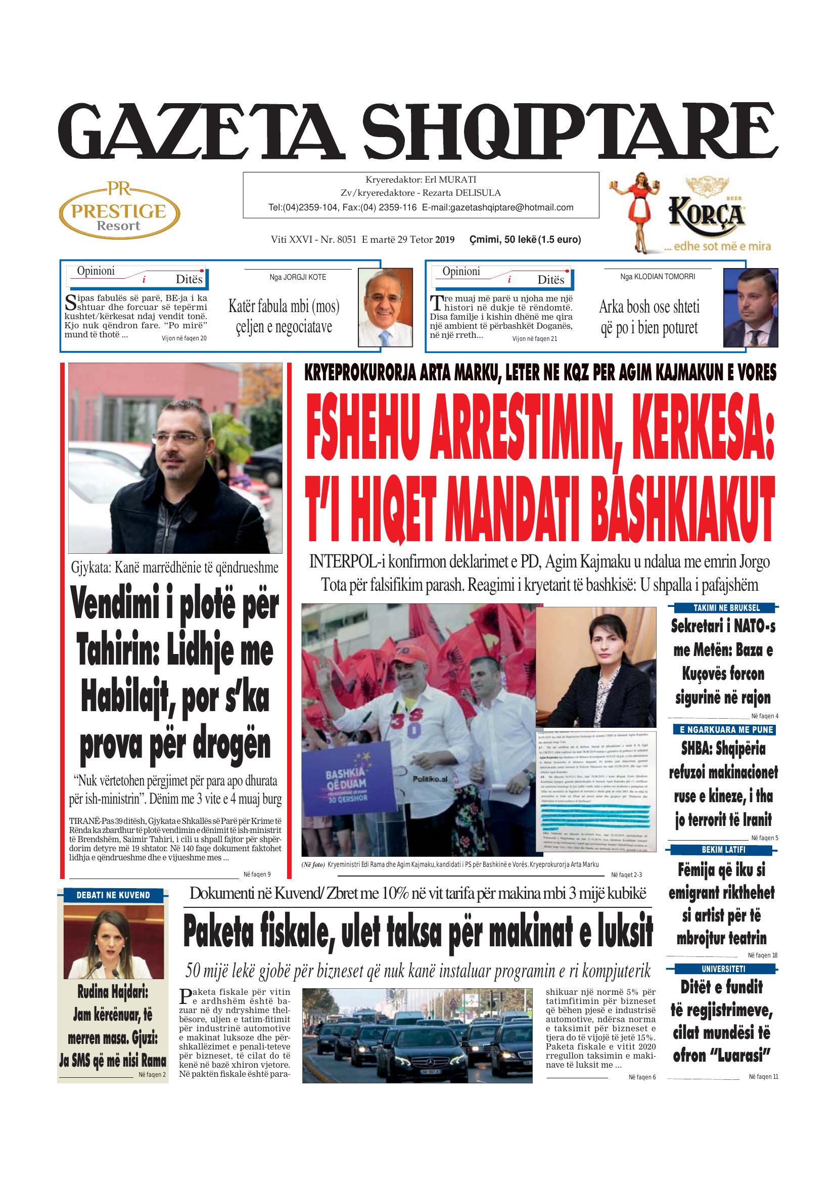 Gazeta Shqiptare 2019-10-29