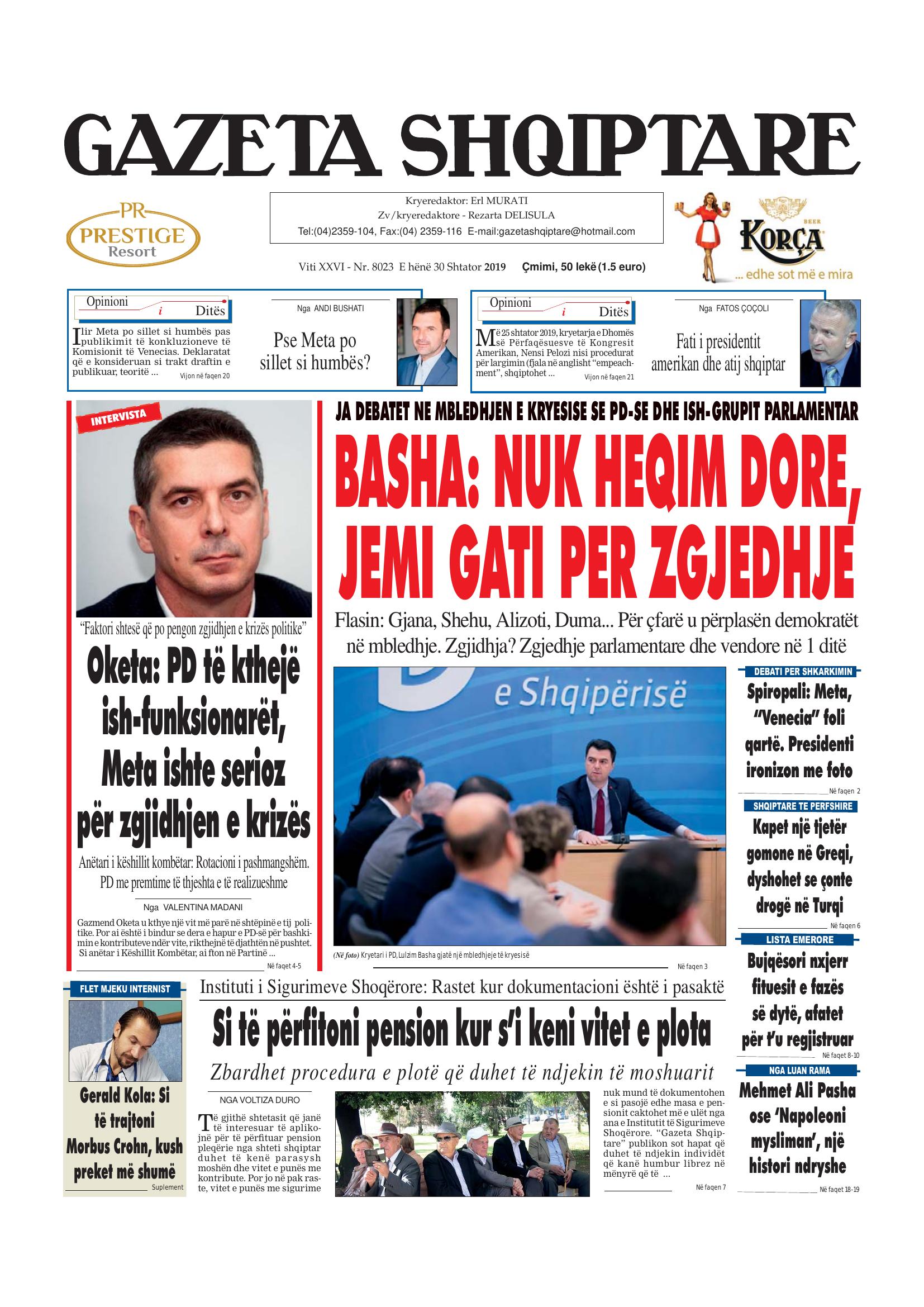 Gazeta Shqiptare 2019-09-30