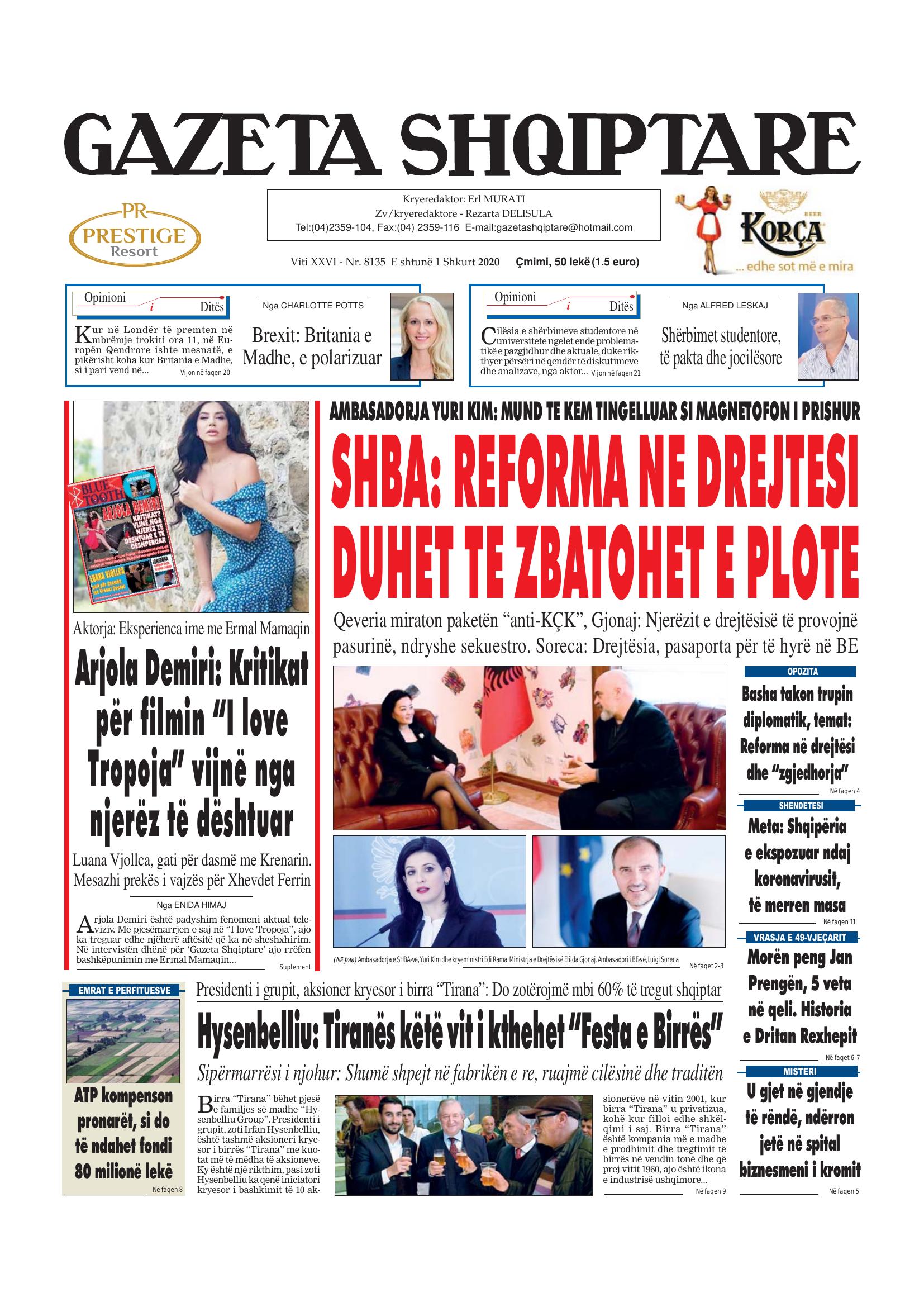 Gazeta Shqiptare 2020-02-01