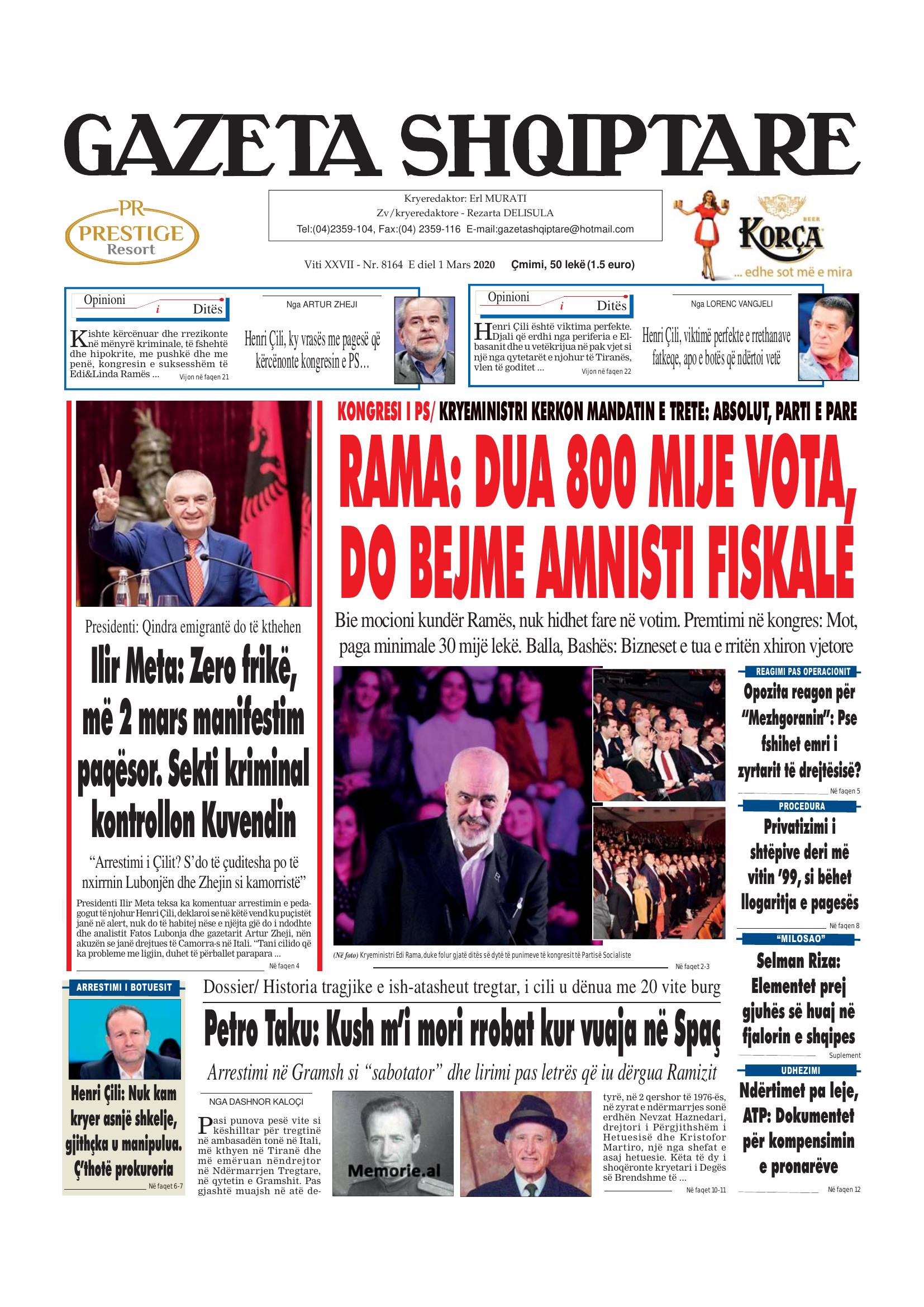 Gazeta Shqiptare 2020-03-01