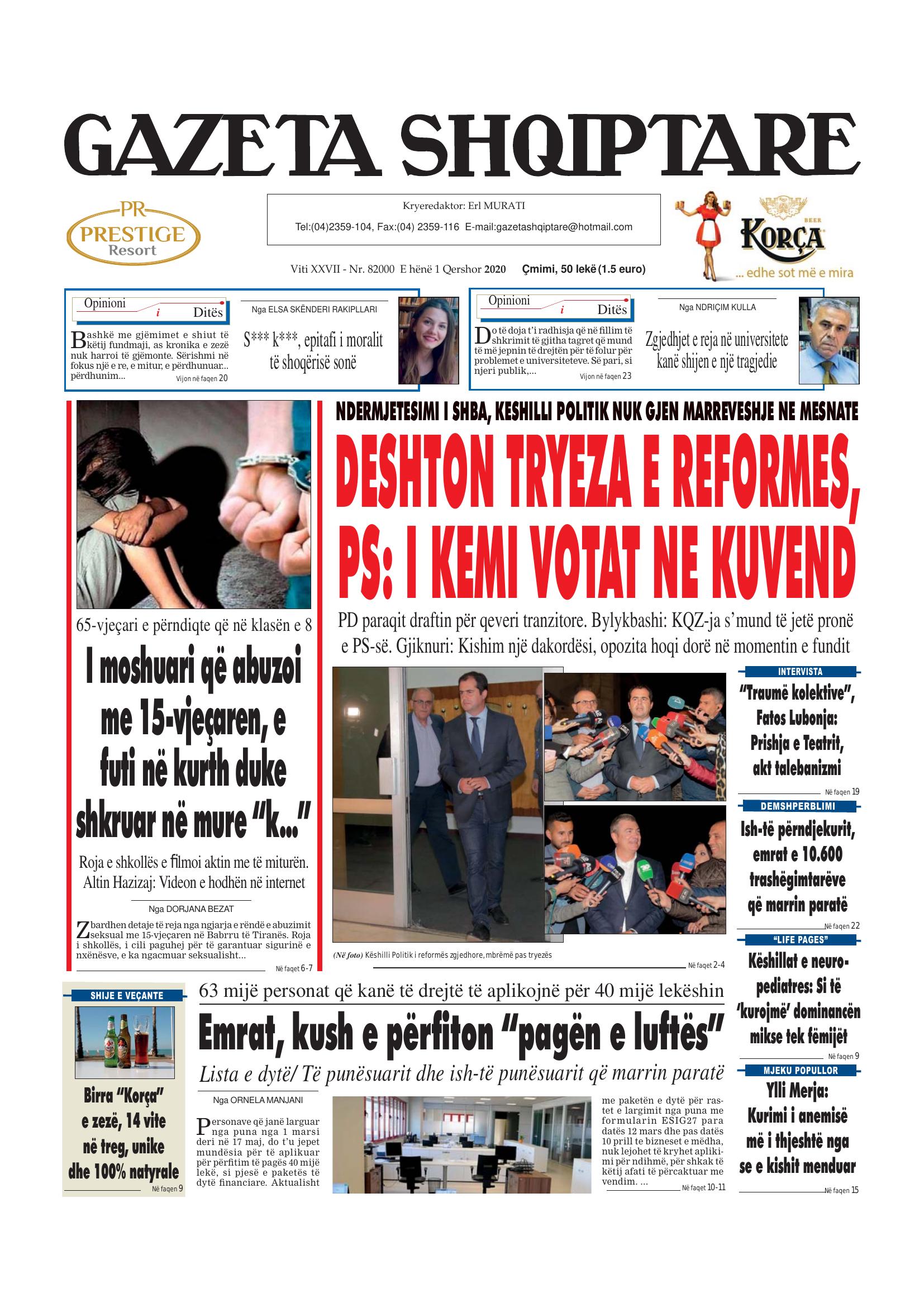 Gazeta Shqiptare 2020-06-01