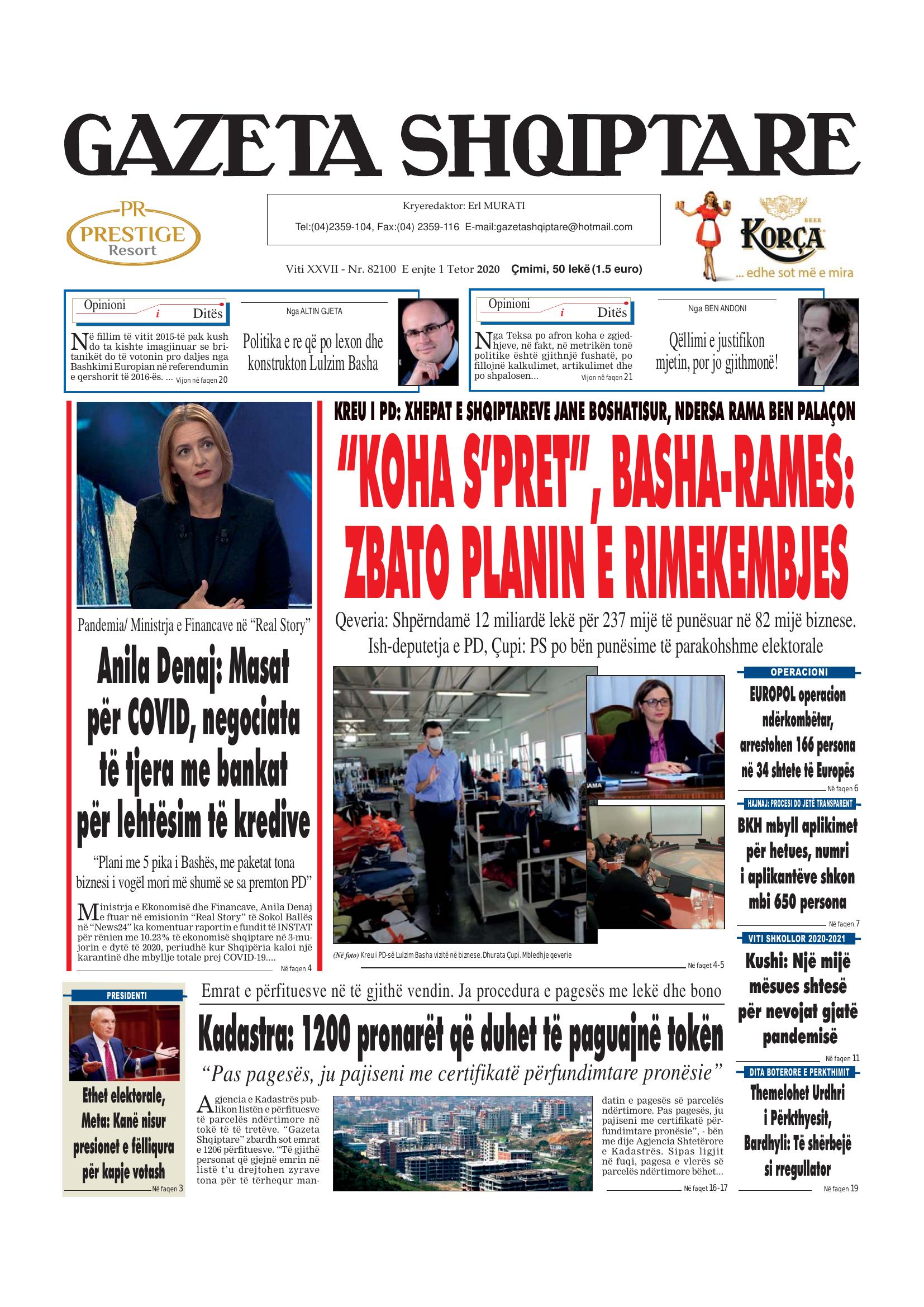 Gazeta Shqiptare 2020-10-01