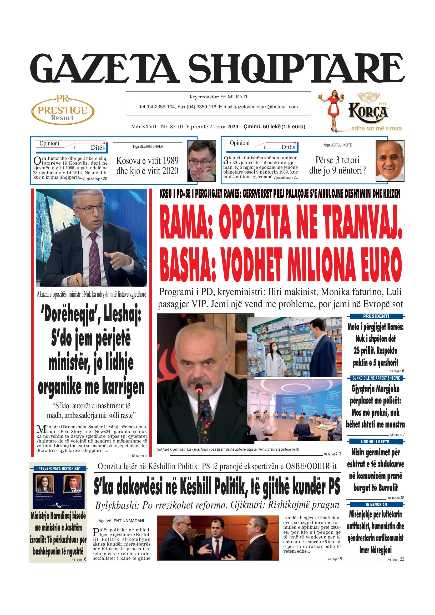 Gazeta Shqiptare 2020-10-02