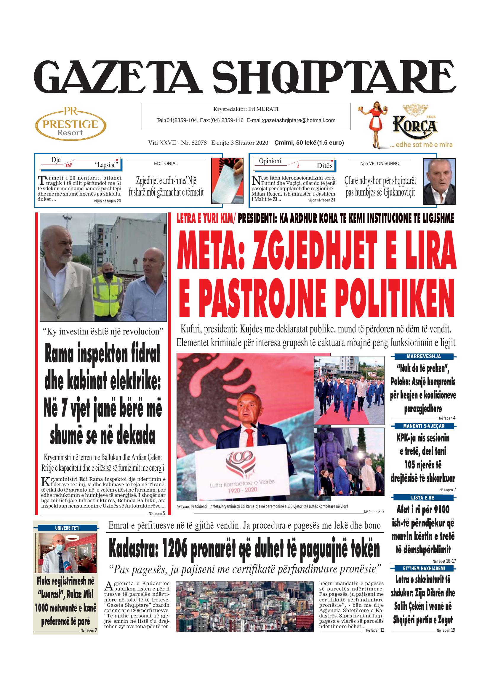 Gazeta Shqiptare 2020-09-03