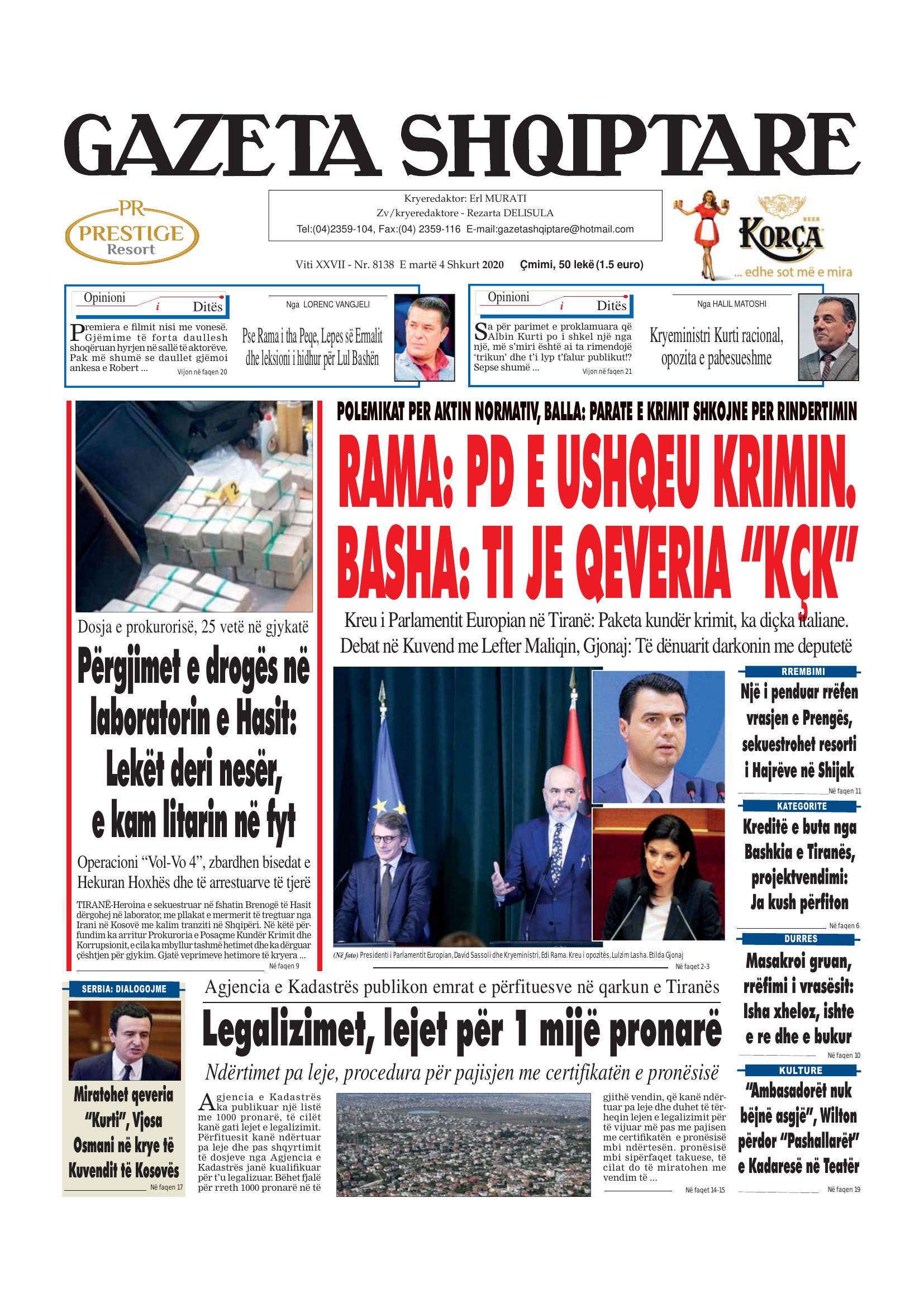 Gazeta Shqiptare 2020-02-04