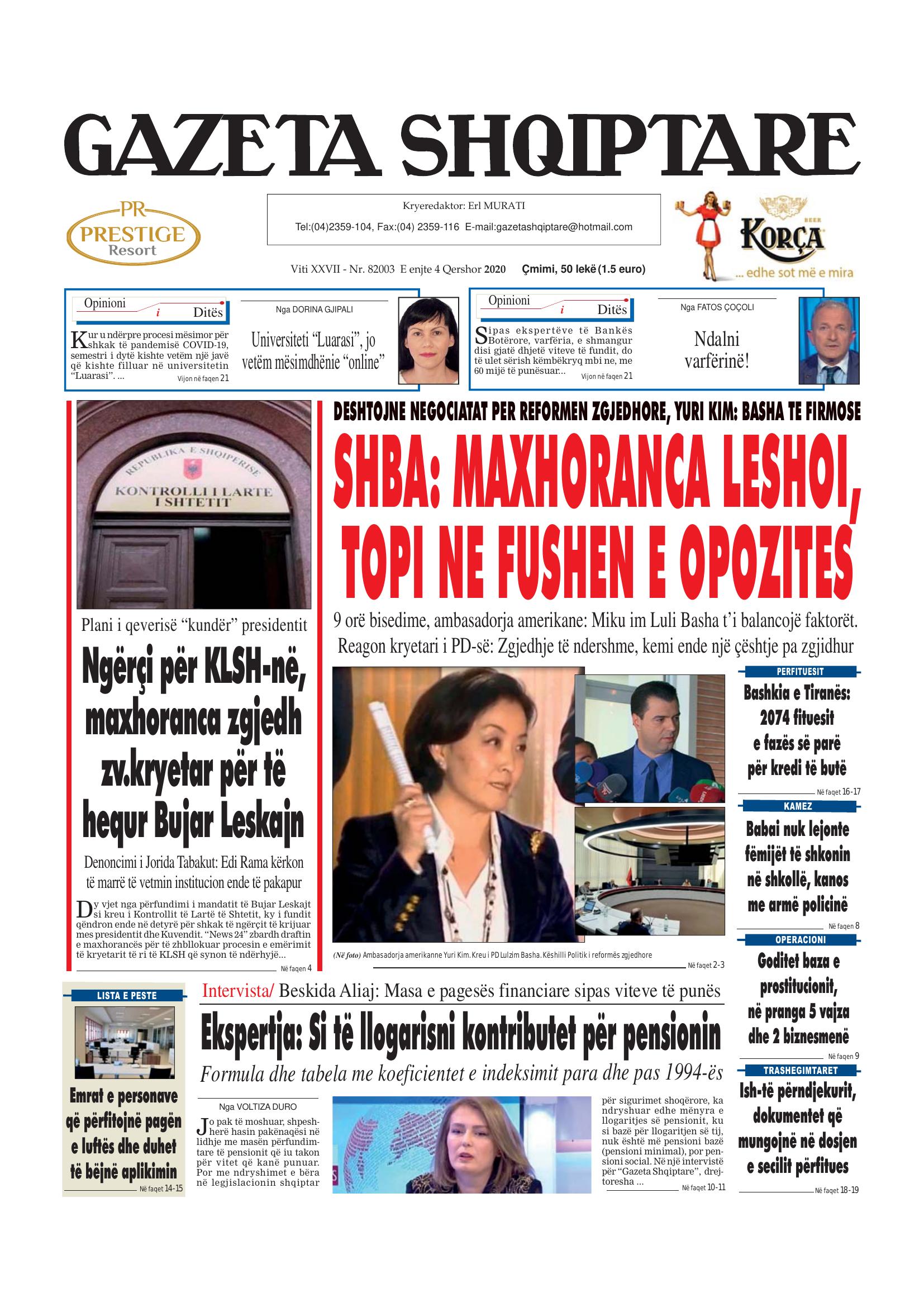 Gazeta Shqiptare 2020-06-04