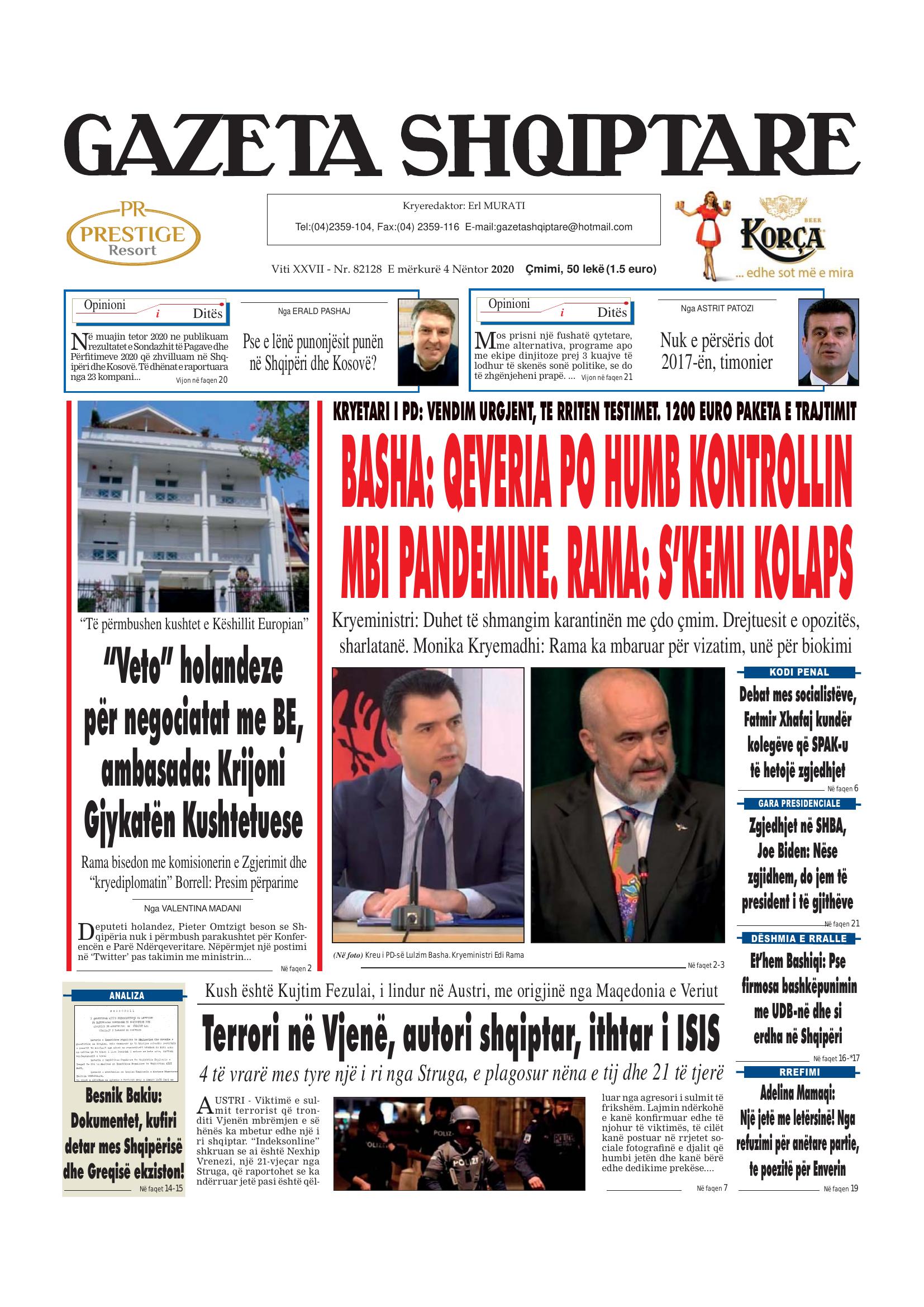 Gazeta Shqiptare 2020-11-04