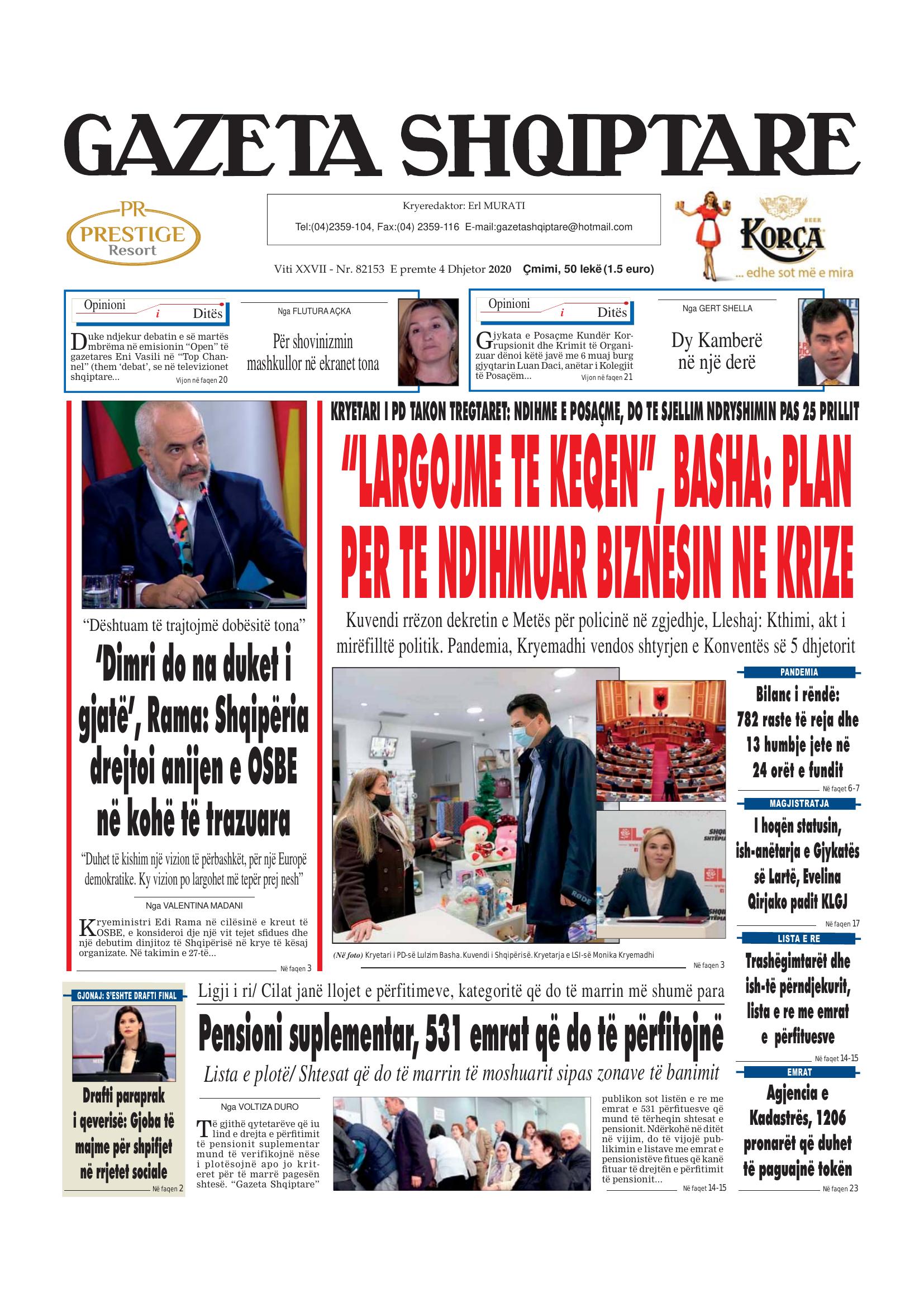 Gazeta Shqiptare 2020-12-04