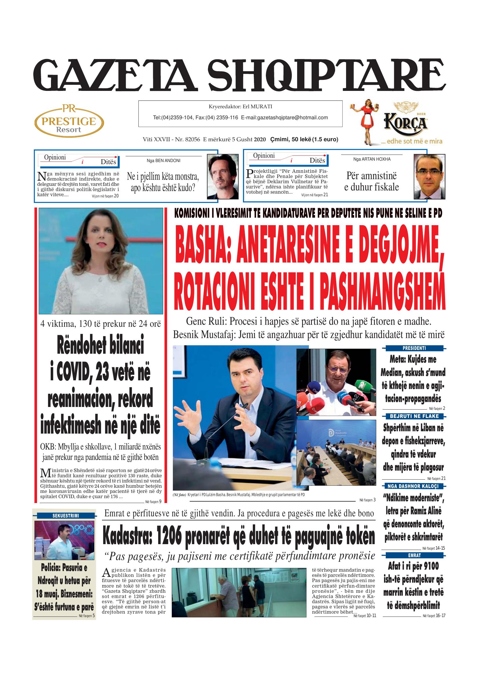 Gazeta Shqiptare 2020-08-05