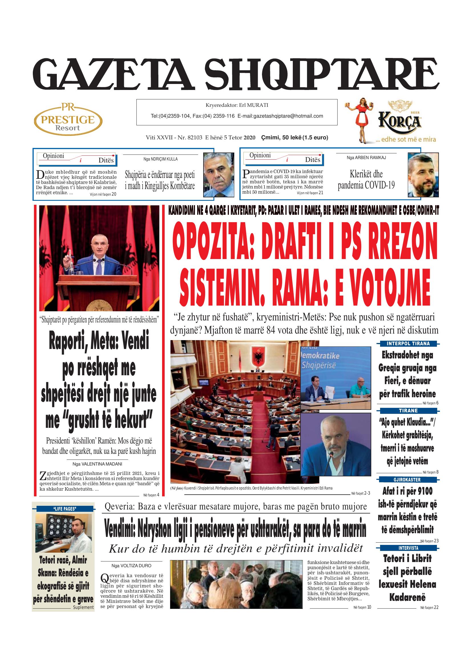 Gazeta Shqiptare 2020-10-05