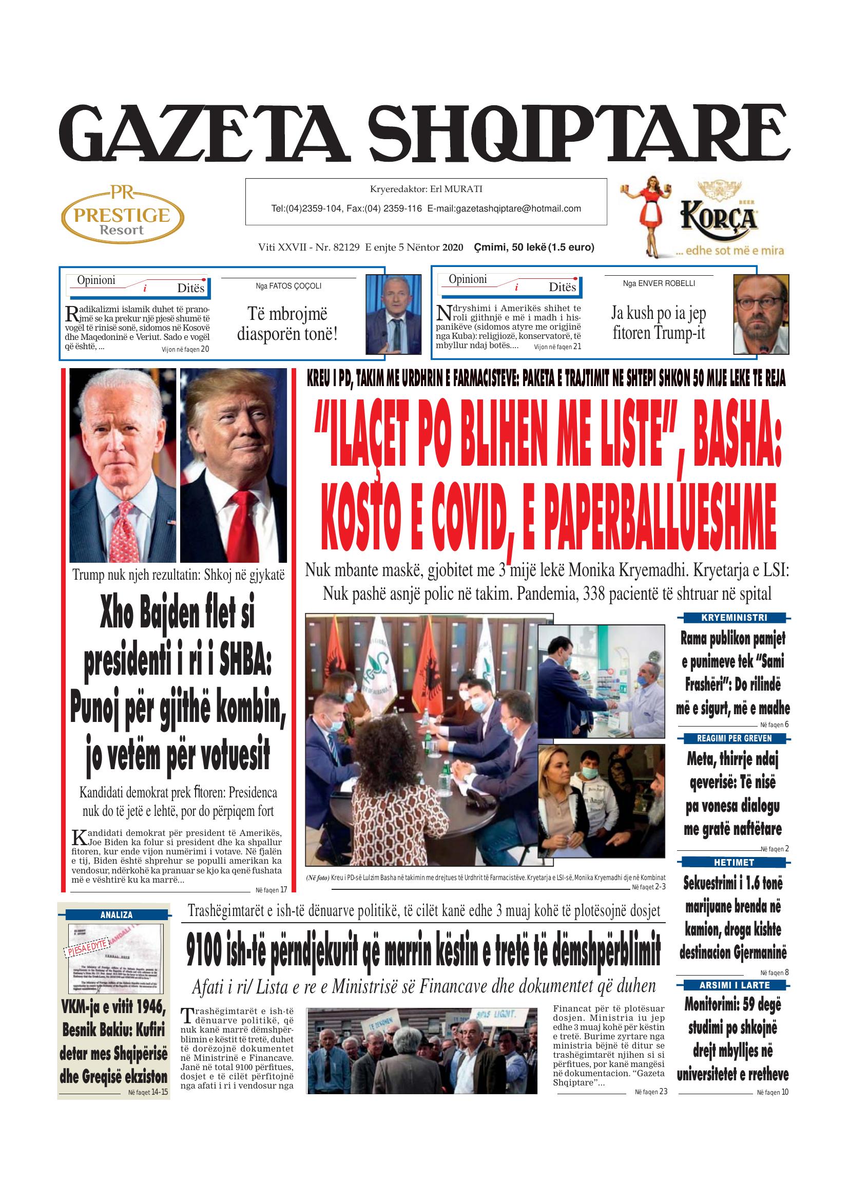 Gazeta Shqiptare 2020-11-05