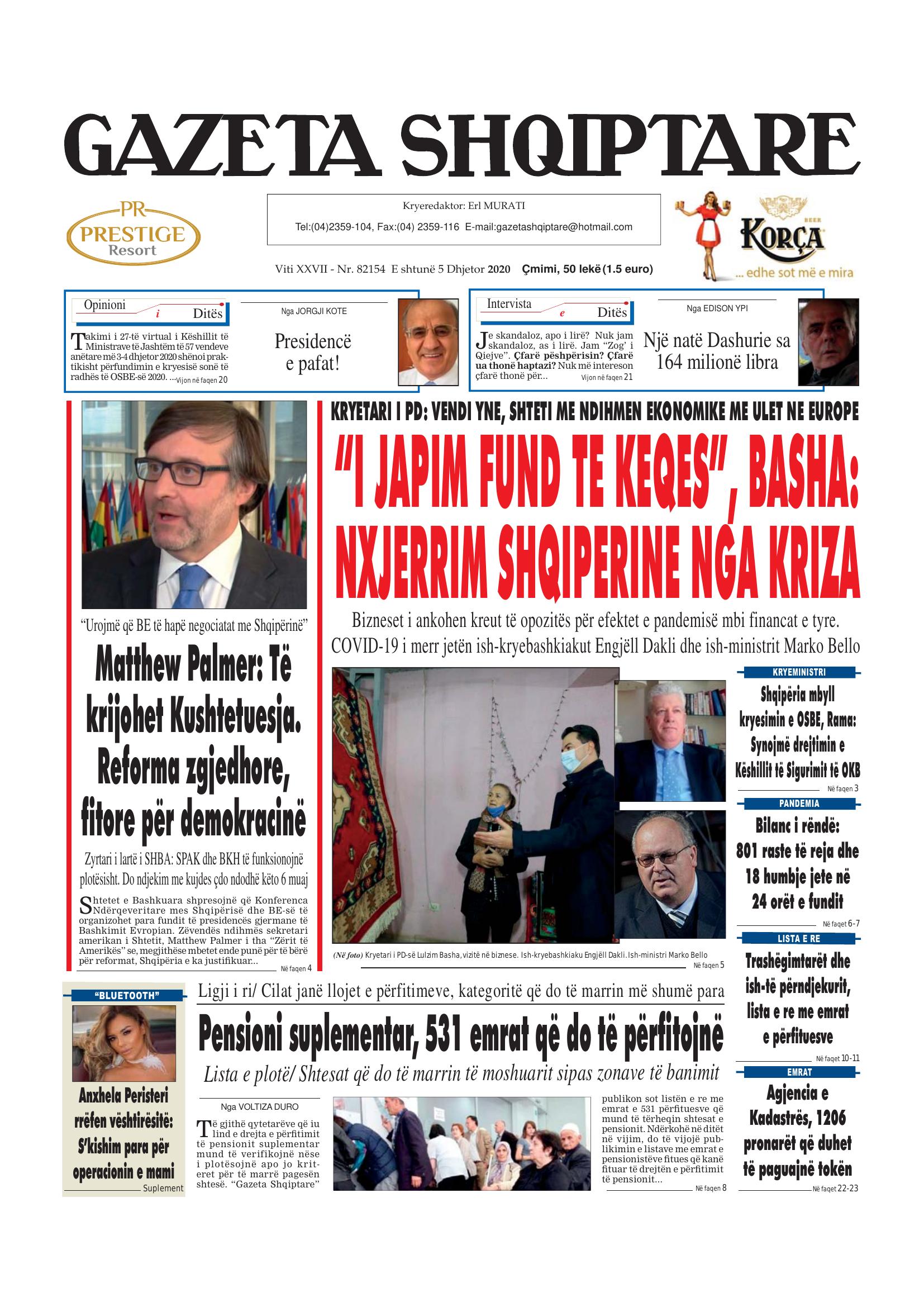 Gazeta Shqiptare 2020-12-05