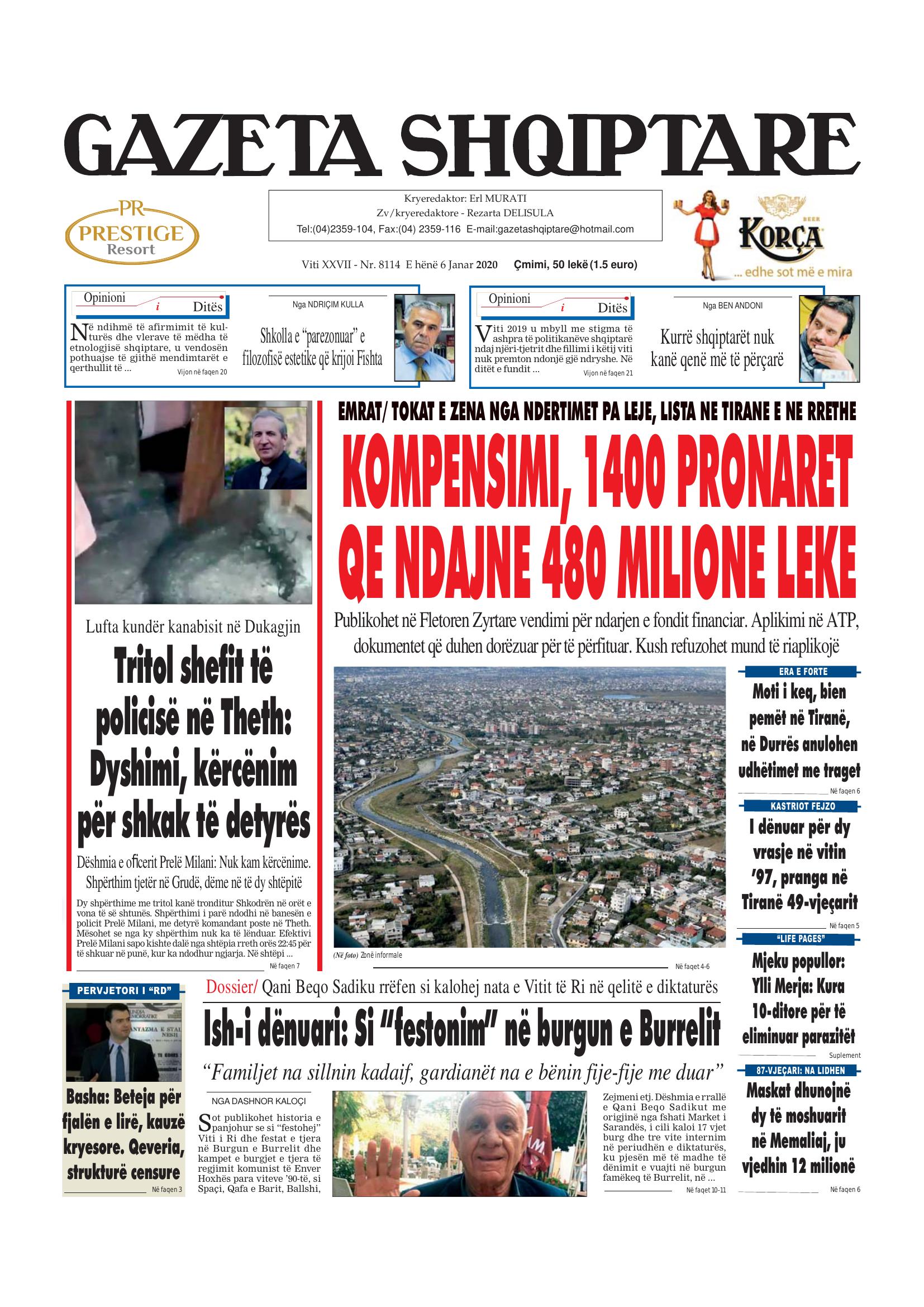 Gazeta Shqiptare 2020-01-06