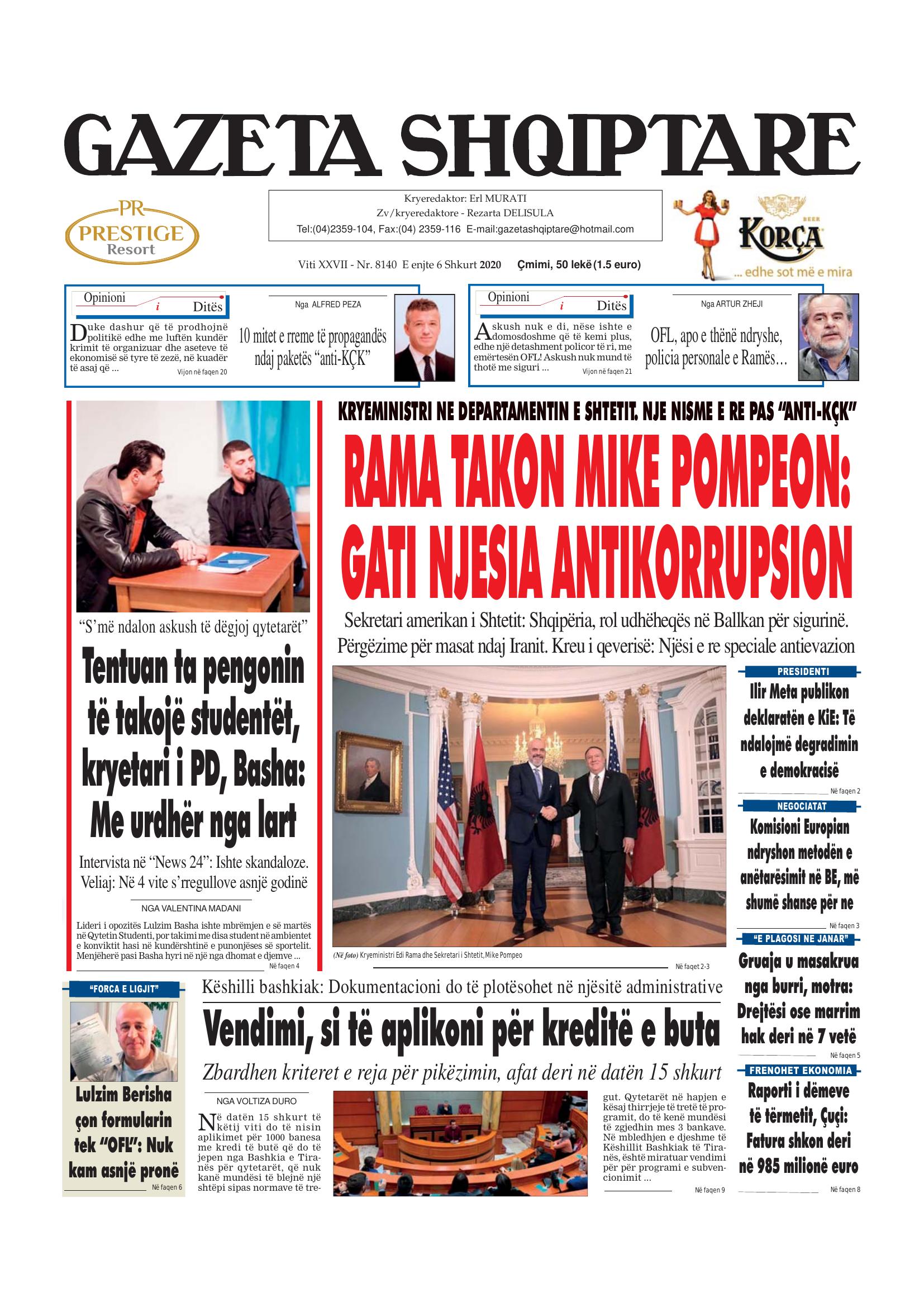 Gazeta Shqiptare 2020-02-06