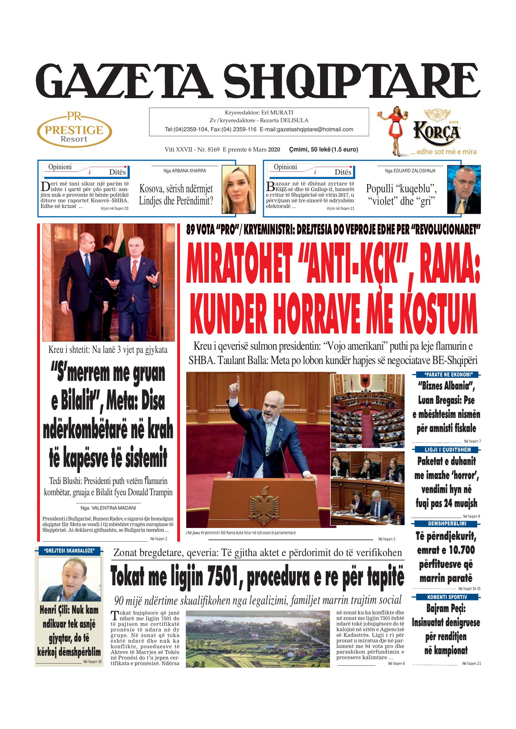 Gazeta Shqiptare 2020-03-06