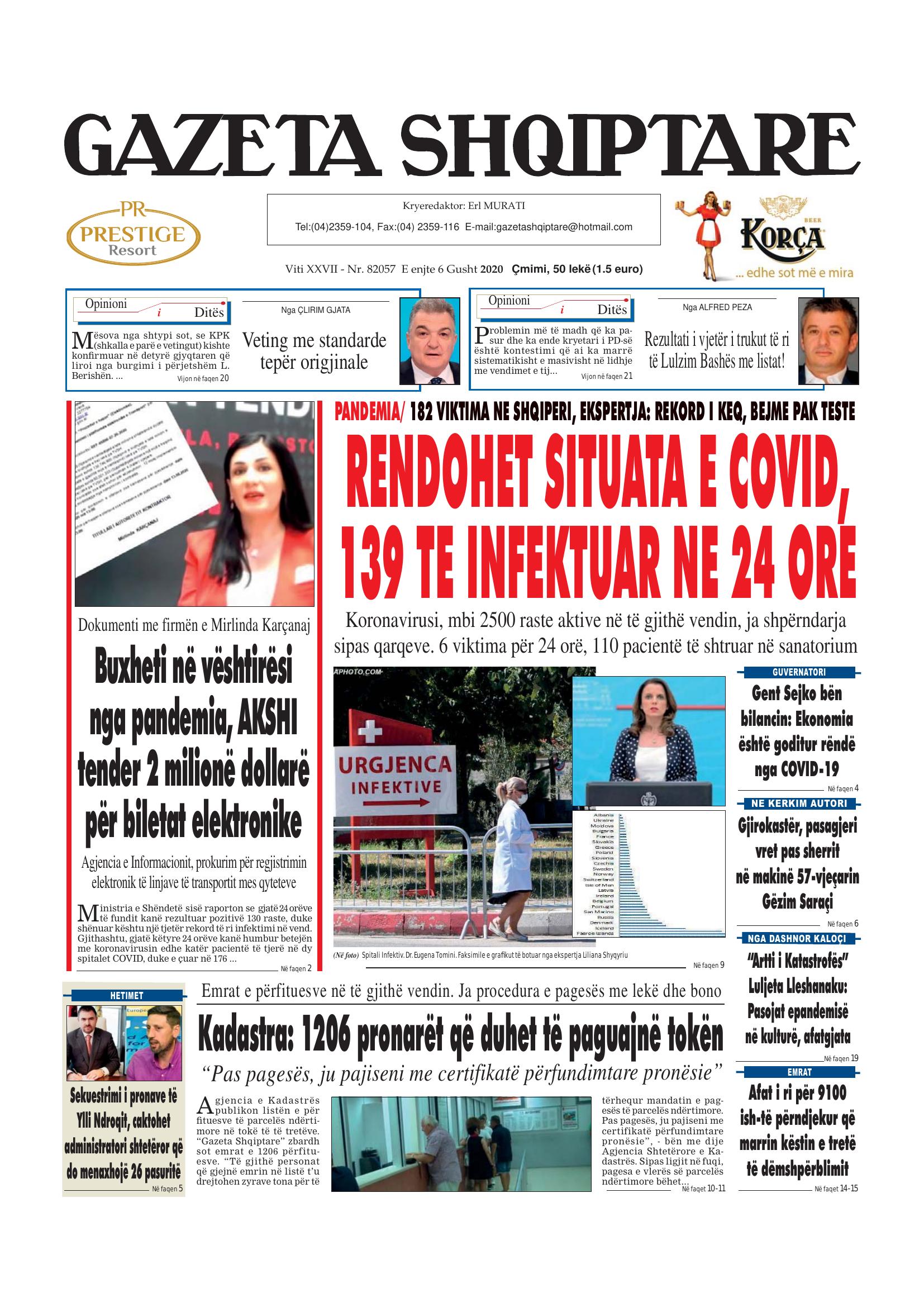 Gazeta Shqiptare 2020-08-06