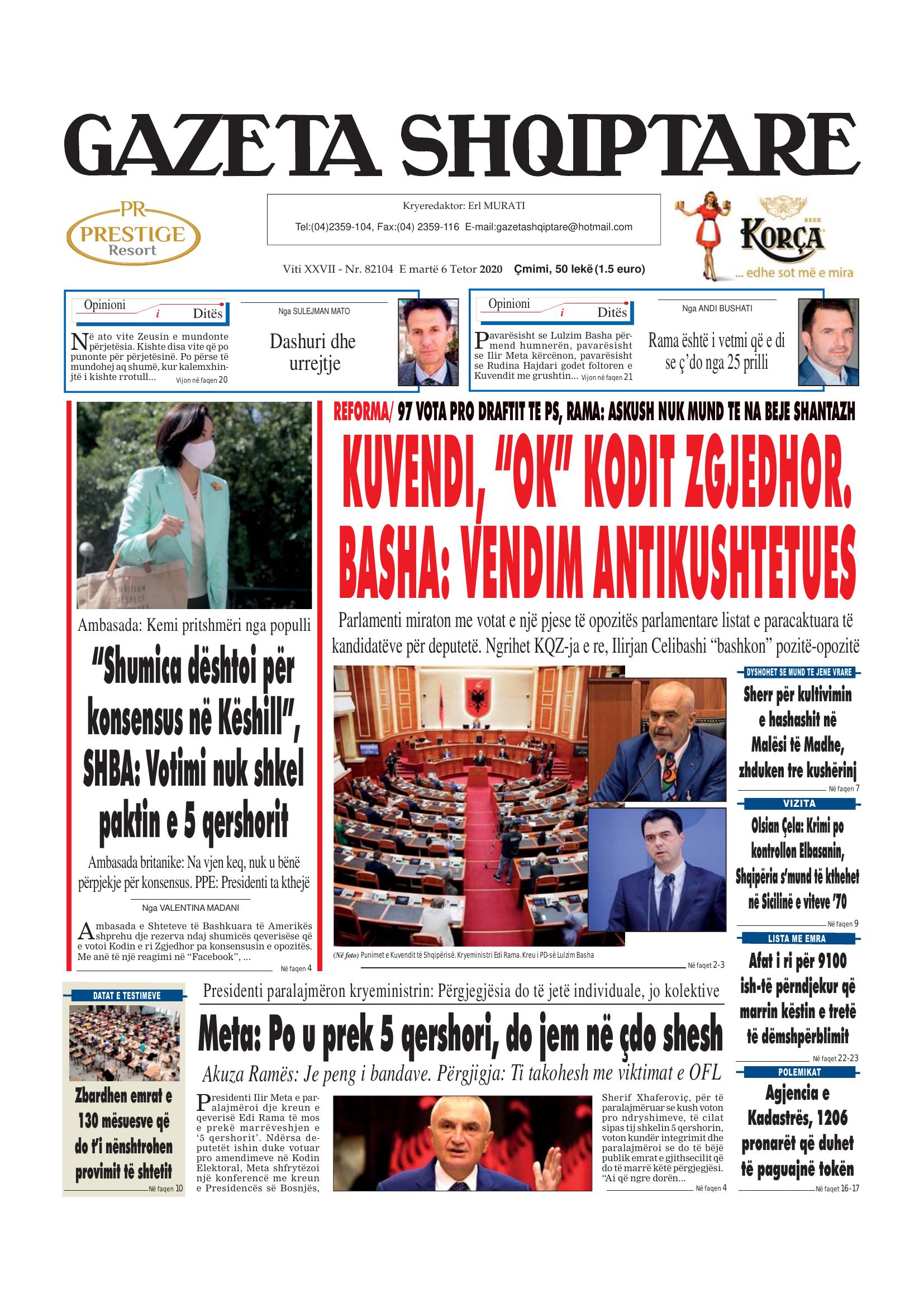 Gazeta Shqiptare 2020-10-06