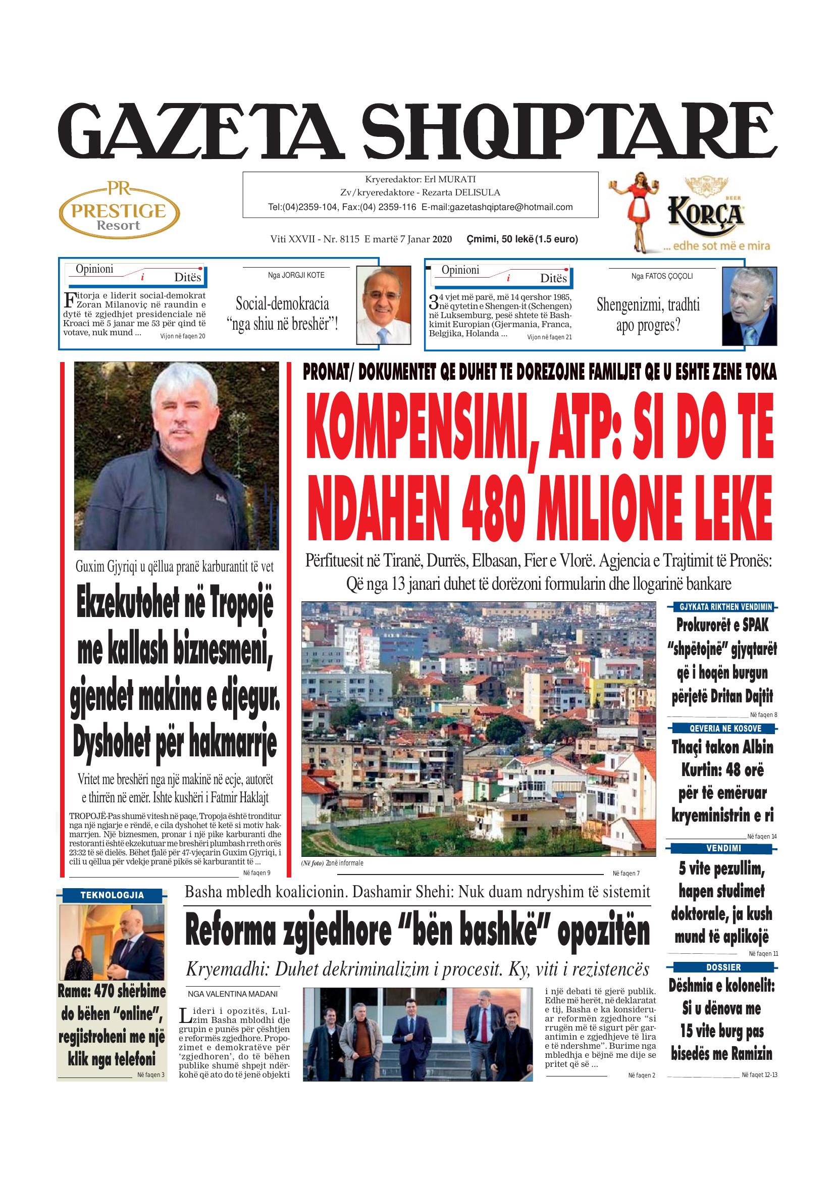 Gazeta Shqiptare 2020-01-07